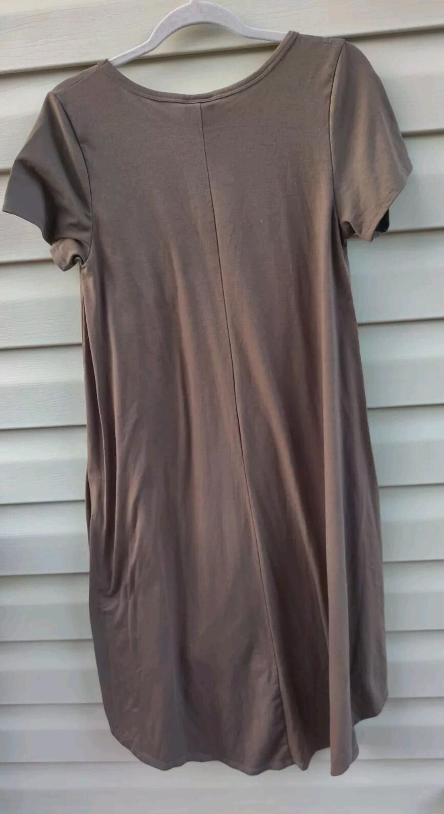 Other LulaRoe Carly Swing Shift T Shirt Dress Hi Low Solid Olive G Size S / US 4 / IT 40 - 5 Thumbnail