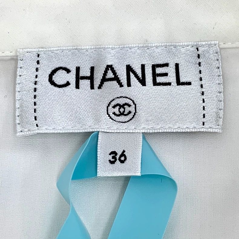 Chanel Chanel White ruffled camellia embroidered cotton sleeveles Size XS / US 0-2 / IT 36-38 - 5 Thumbnail
