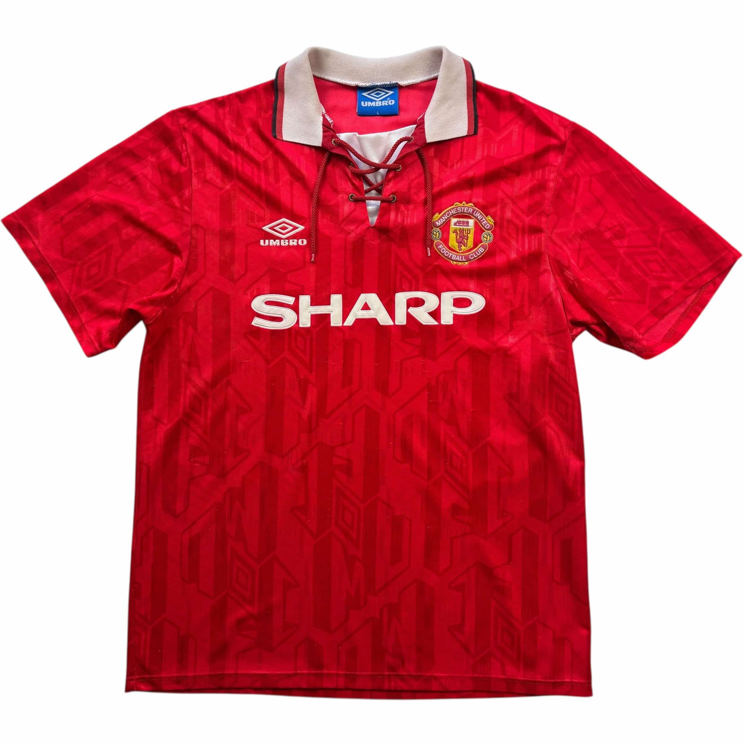 Manchester United 1992-94 Umbro home football jersey size L