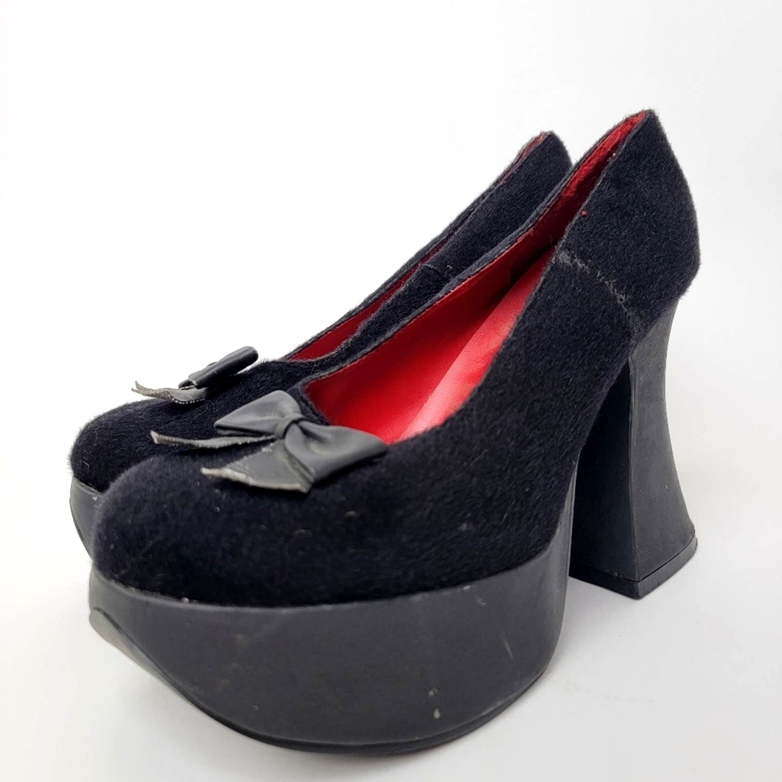 Vintage Vintage 90s Morbid Threads Goth High Heel Platform Shoes Size US 8 / IT 38 - 2 Thumbnail