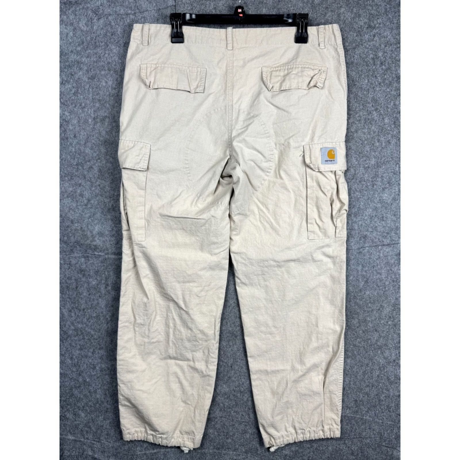 Carhartt Wip Carhartt WIP Cargo Pants Mens L Beige Hooded Theory Sweat Ripstop Pants Size US 33 - 2 Thumbnail