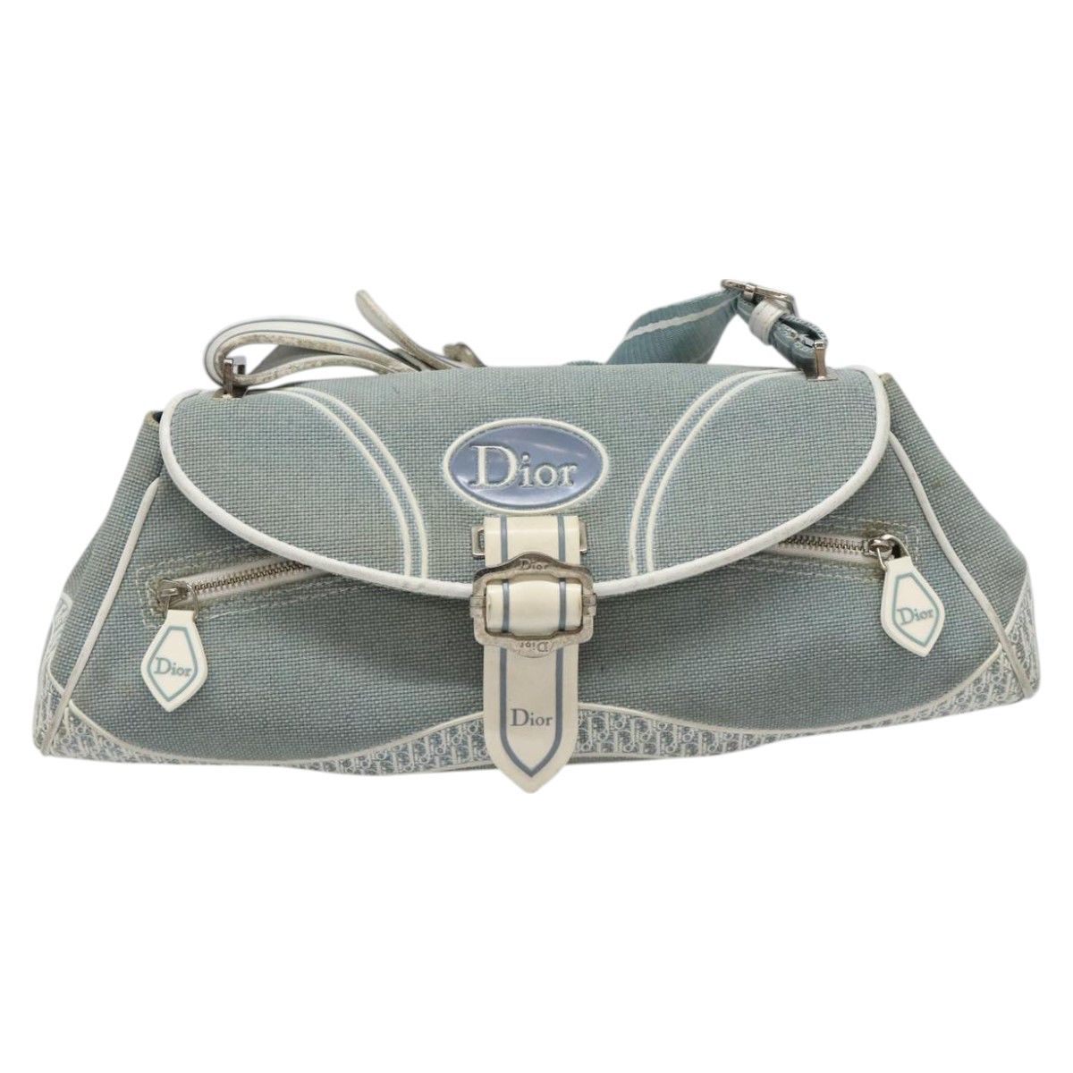 Dior Trotter Blue Canvas Shoulder Bag (Pre-Owned) Size ONE SIZE - 1 Thumbnail
