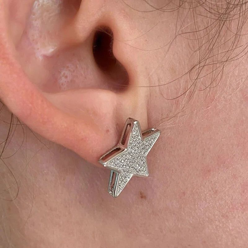 Other Chic Bling Bling Five-Pointed Star Earrings Size ONE SIZE - 4 Thumbnail