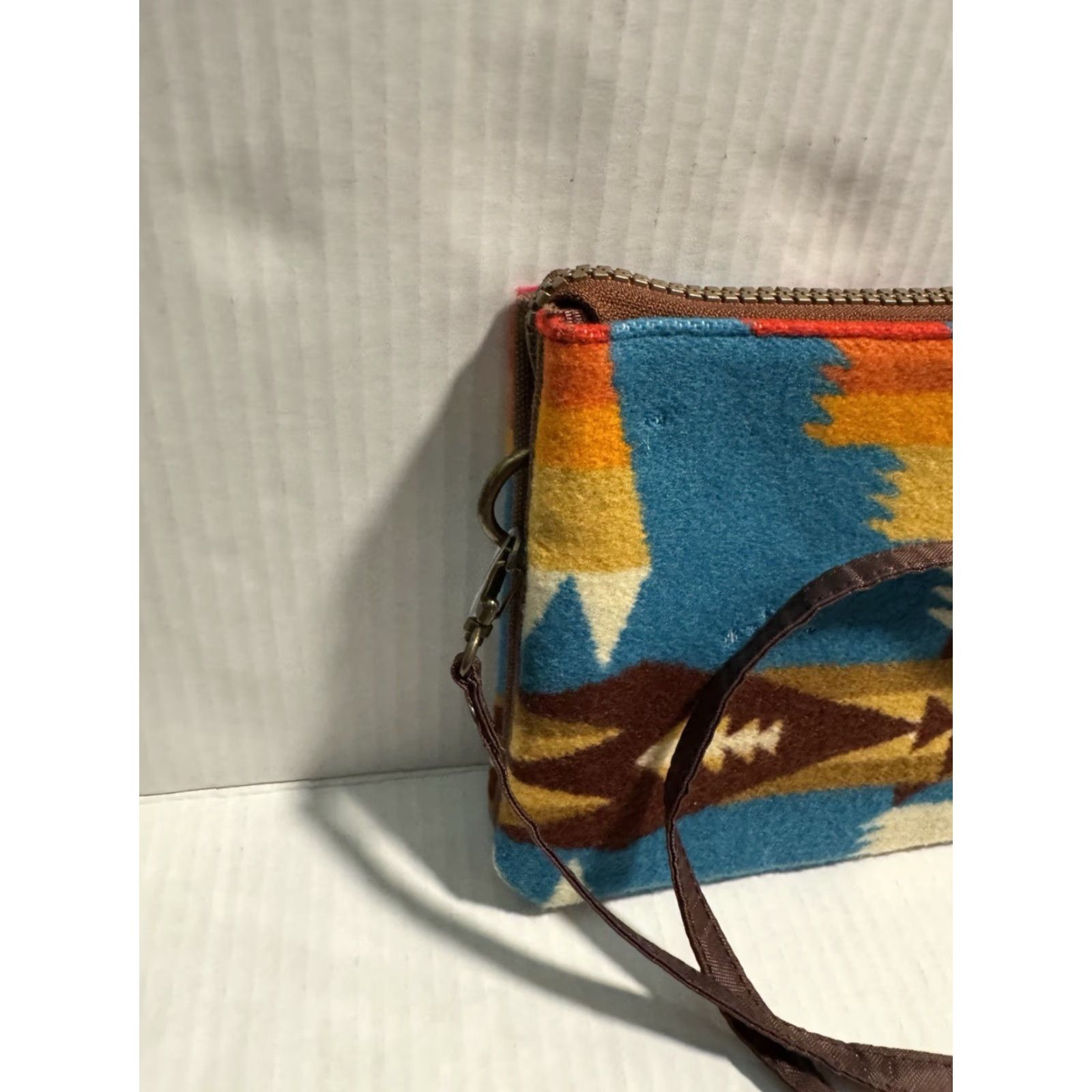 Pendleton PENDLETON Wool Crossbody Clutch Zipper Pouch Southwest Aztec Tribal Horse Pull Bag Women Small Navy Multicolor Geometric Crossbody Accessories Size ONE SIZE - 6 Thumbnail