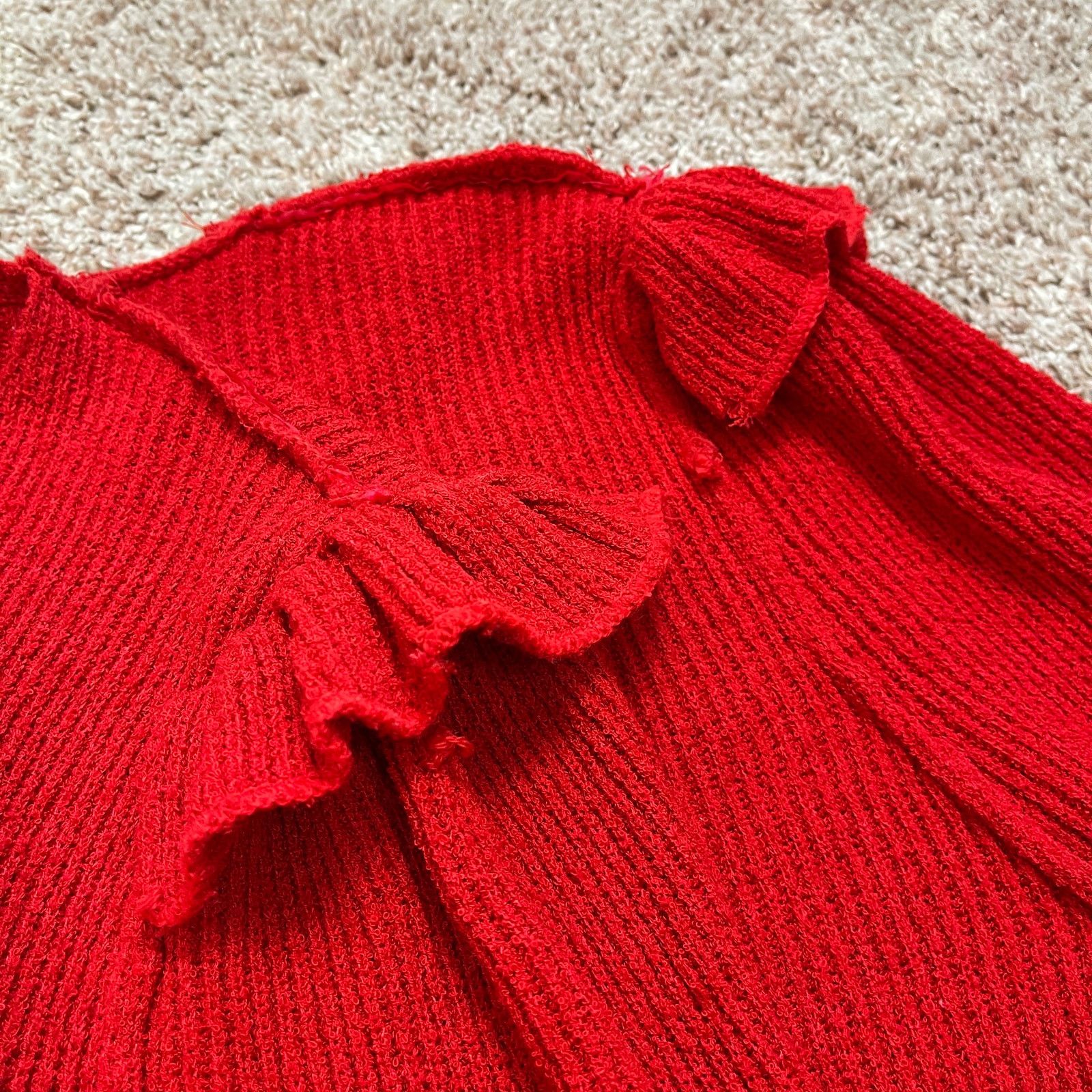 Vintage VTG 90’s Petites Just For You Red Cardigan Cozy Knit Sweater Size S / US 4 / IT 40 - 23 Thumbnail