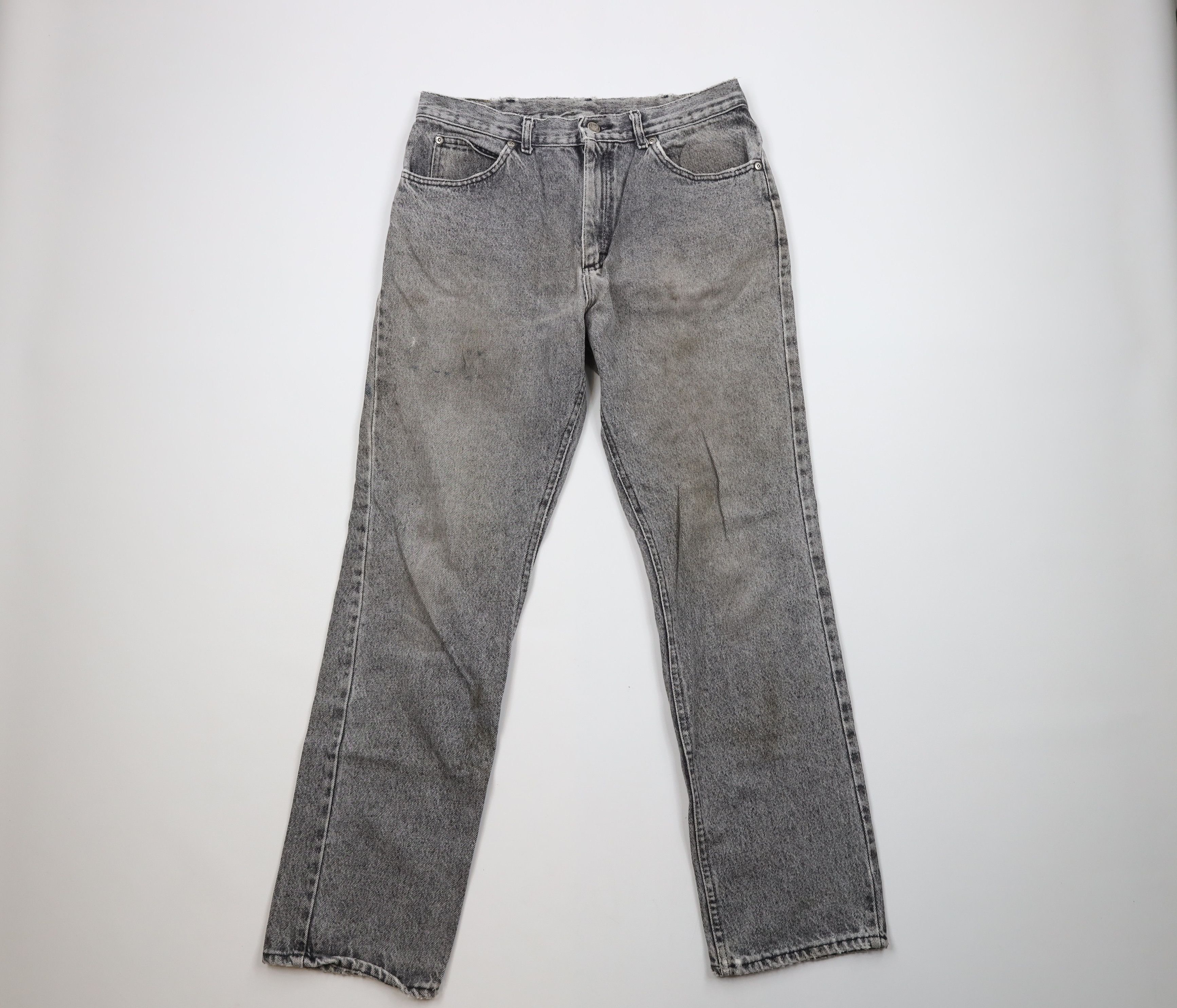 Vintage Vtg 90s Lee Acid Wash Straight Leg Denim Jeans Gray USA Size US 32 / EU 48 - 1 Thumbnail