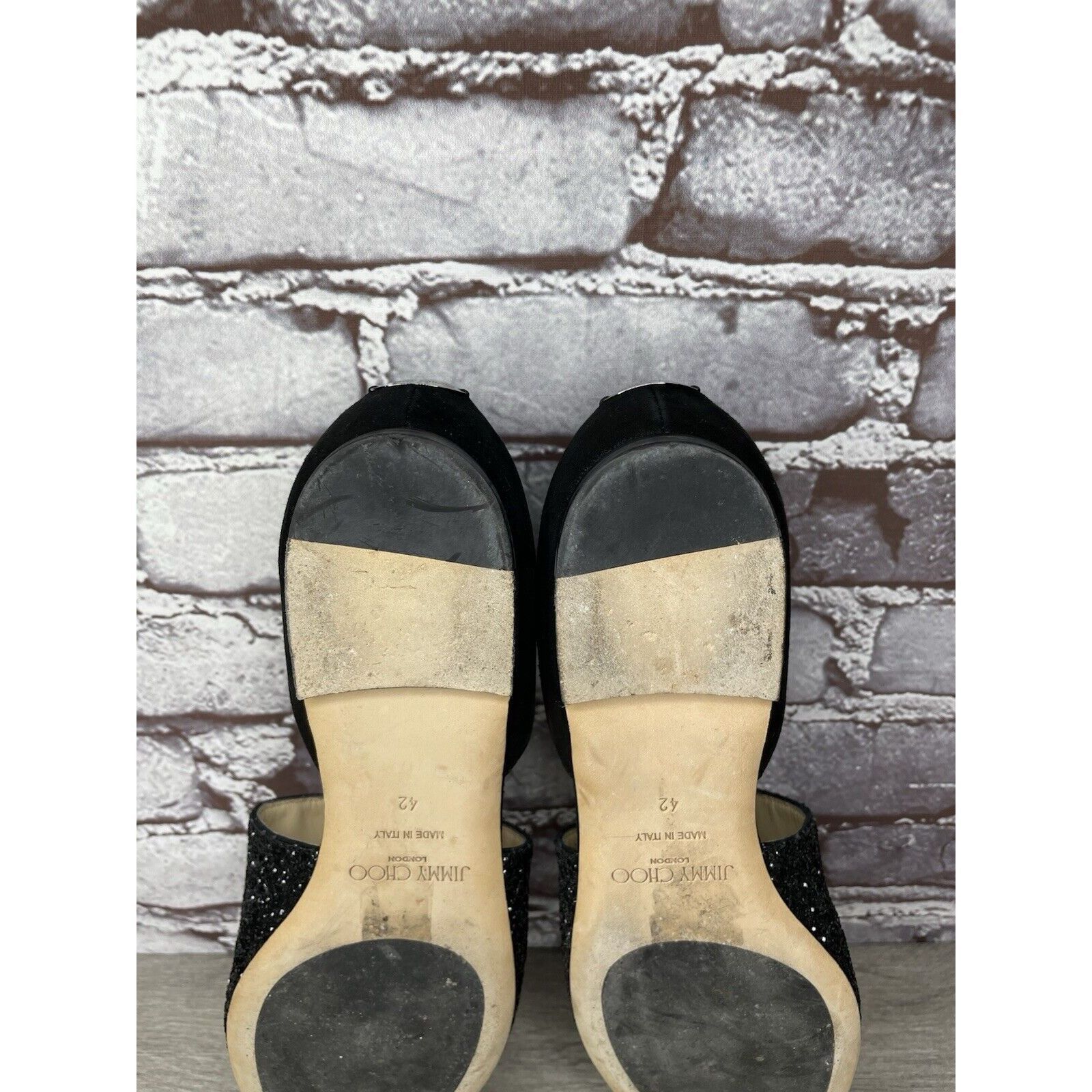 Jimmy Choo Jimmy Choo London Black Suede Leather Sparkle D’ Orsay Flats Size US 11 / IT 41 - 9 Thumbnail