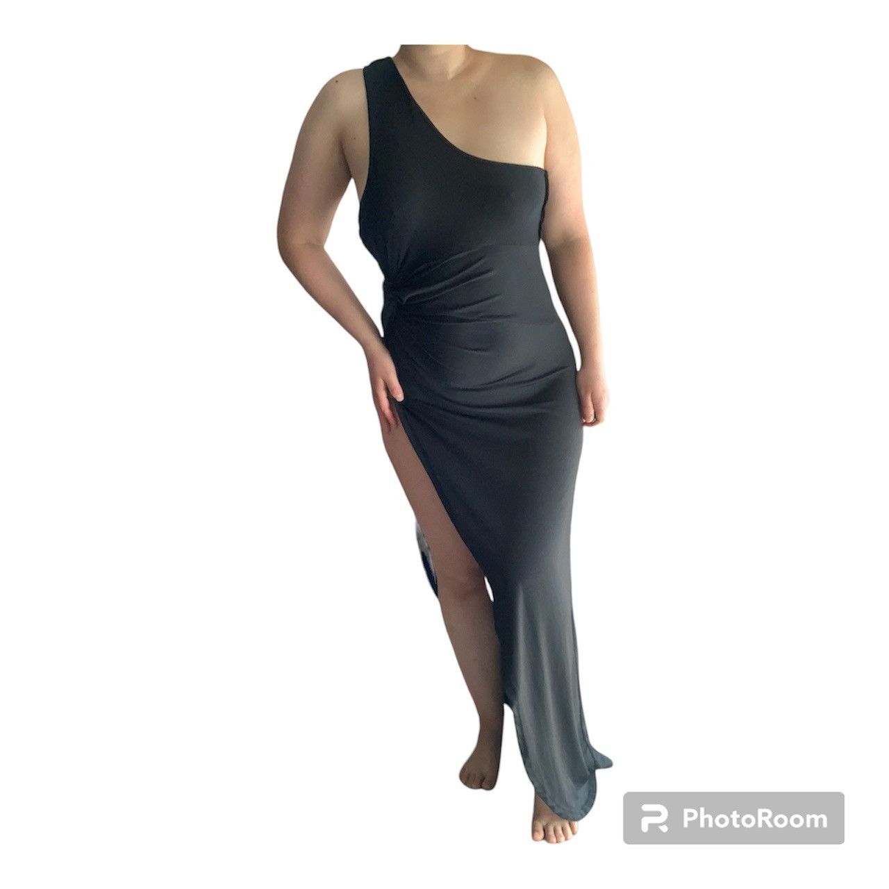 Designer One Shoulder Split Leg Maxi Dress Size M / US 6-8 / IT 42-44 - 1 Thumbnail