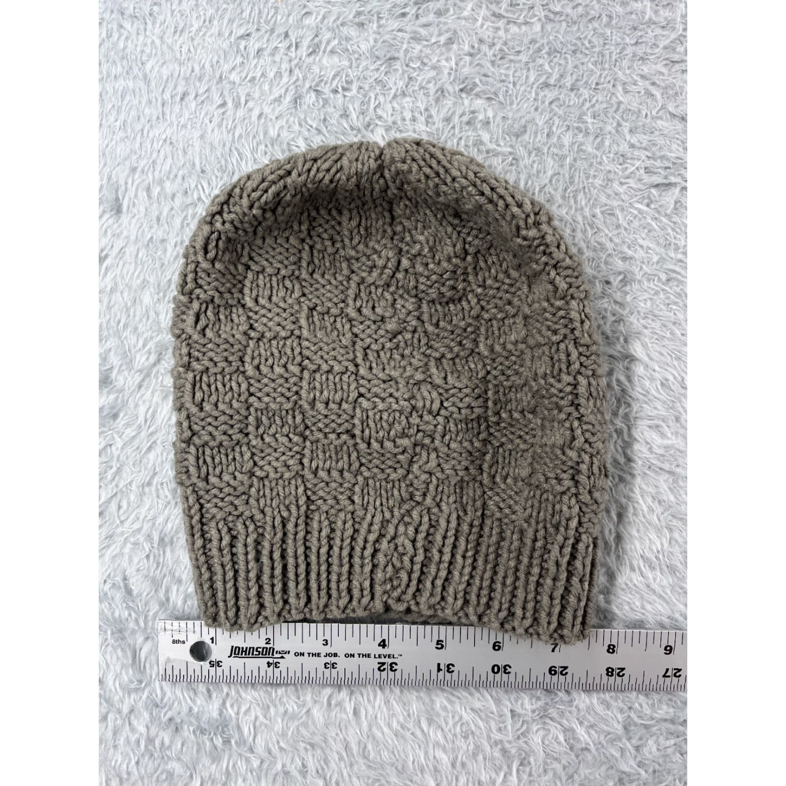 Vintage Beanie Beanie Toque Womens One Size Gray Knit Polyester Blend Basketweave Snow Ski Activewear Casual Size ONE SIZE - 4 Thumbnail