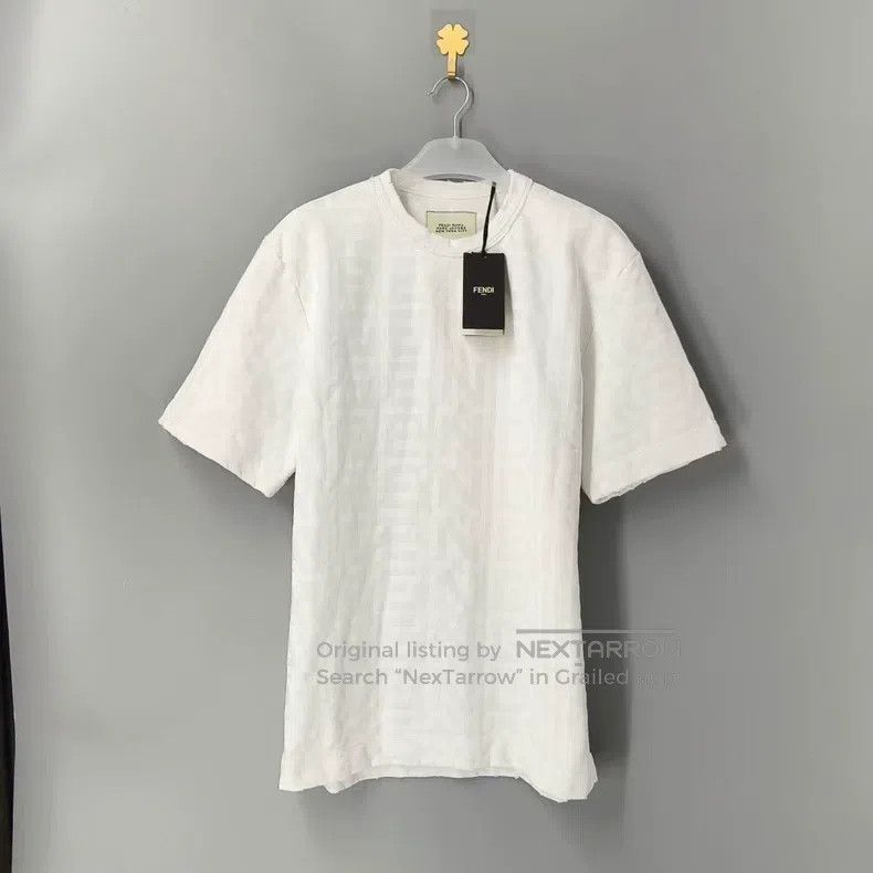 Fendi White Rubber Print Logo Short Sleeve