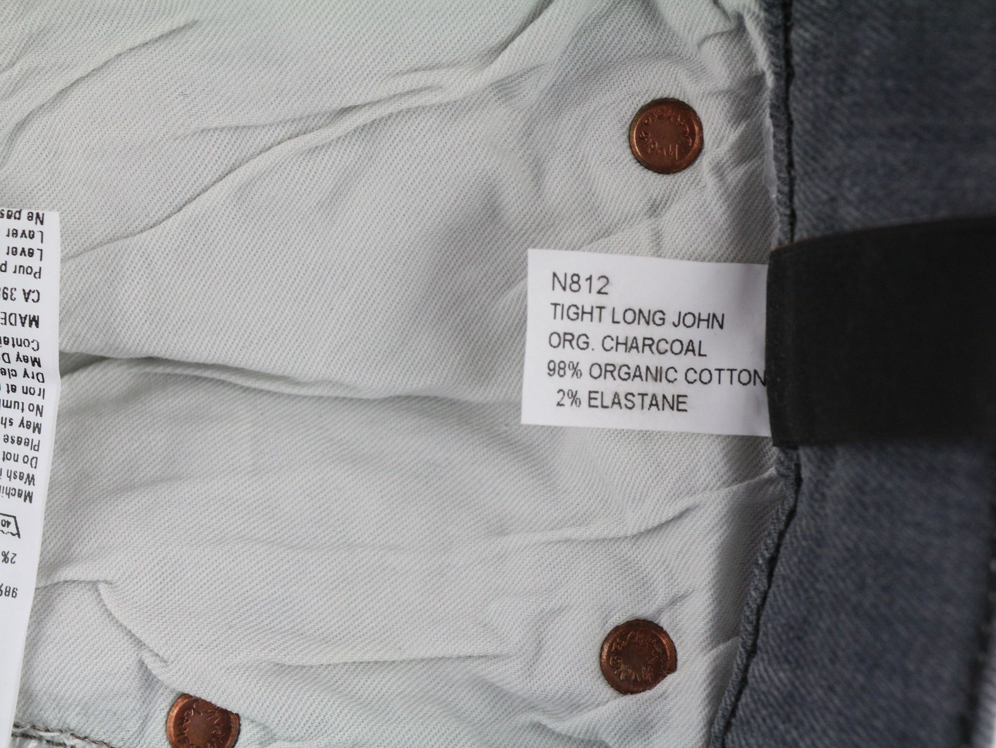 Nudie Jeans TIGHT LONG JOHN W31/L34 Organic Charcoal Jeans 80701 Size US 31 - 7 Thumbnail