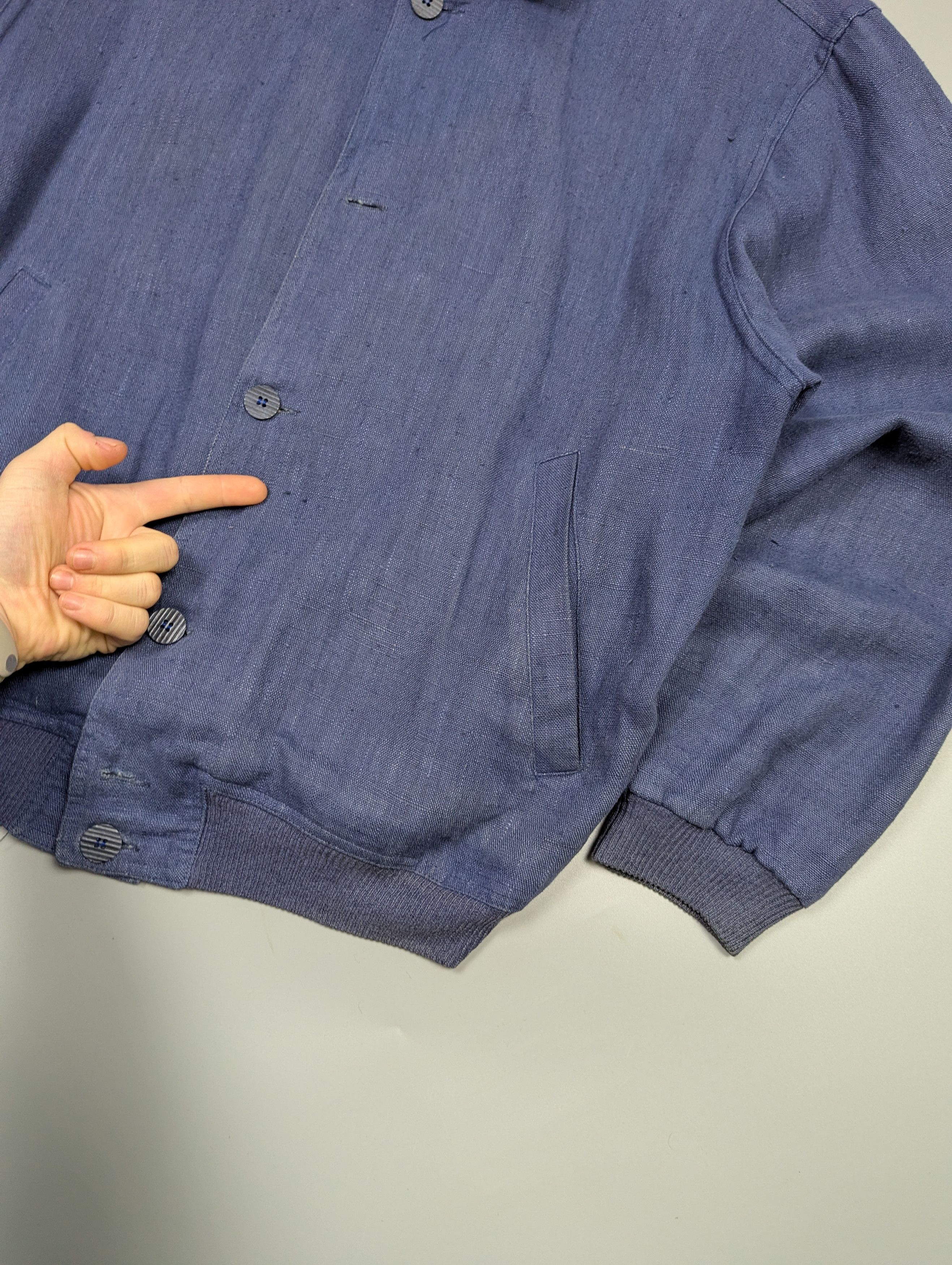 Gran Sasso Rare Gran Sasso 70s Vintage Linen Jacket Faded Blue Size US L / EU 52-54 / 3 - 9 Thumbnail