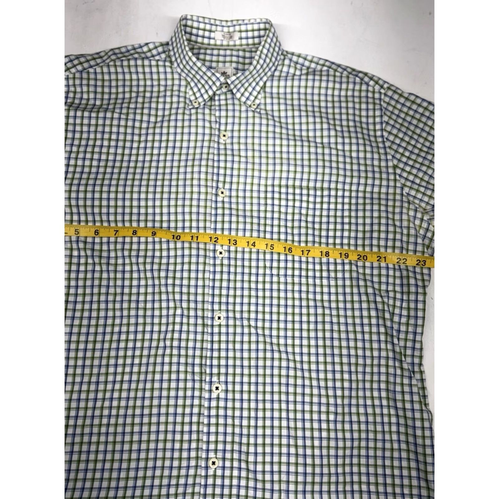Peter Millar Peter Millar Shirt Mens Large Green Blue Plaid Check Cotton Preppy Casual Size US L / EU 52-54 / 3 - 4 Thumbnail