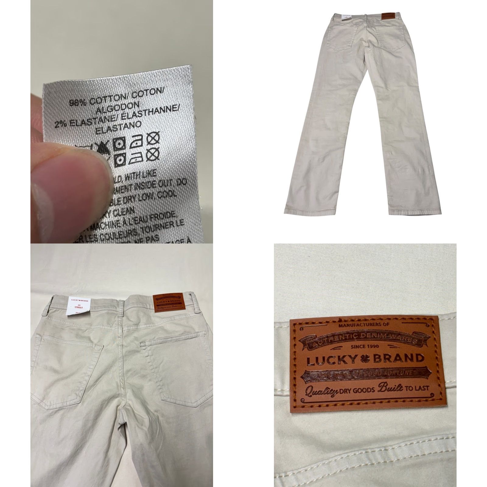 Lucky Brand Lucky Brand 223 Straight Pants Mens 29x32 Sand Beige Size US 29 - 8 Thumbnail