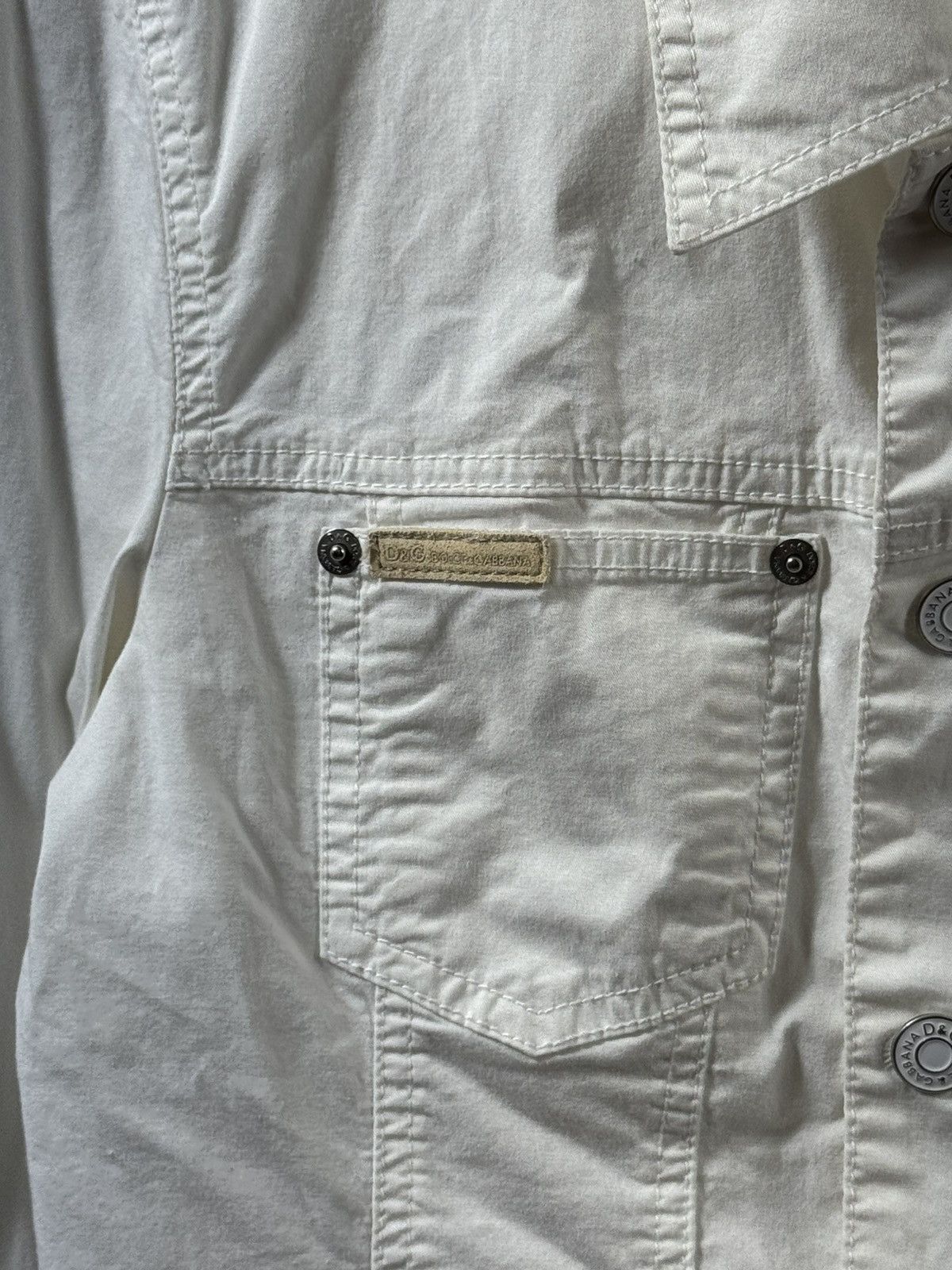 Dolce & Gabbana Dolce Gabbana Ivory Denim Jacket Size XS / US 0-2 / IT 36-38 - 3 Thumbnail