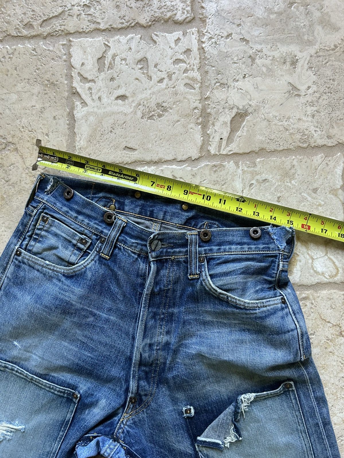 Evisu Crazy Rare Evisu Genes Buckleback Double Knee Selvedge Jeans Size US 30 / EU 46 - 10 Thumbnail