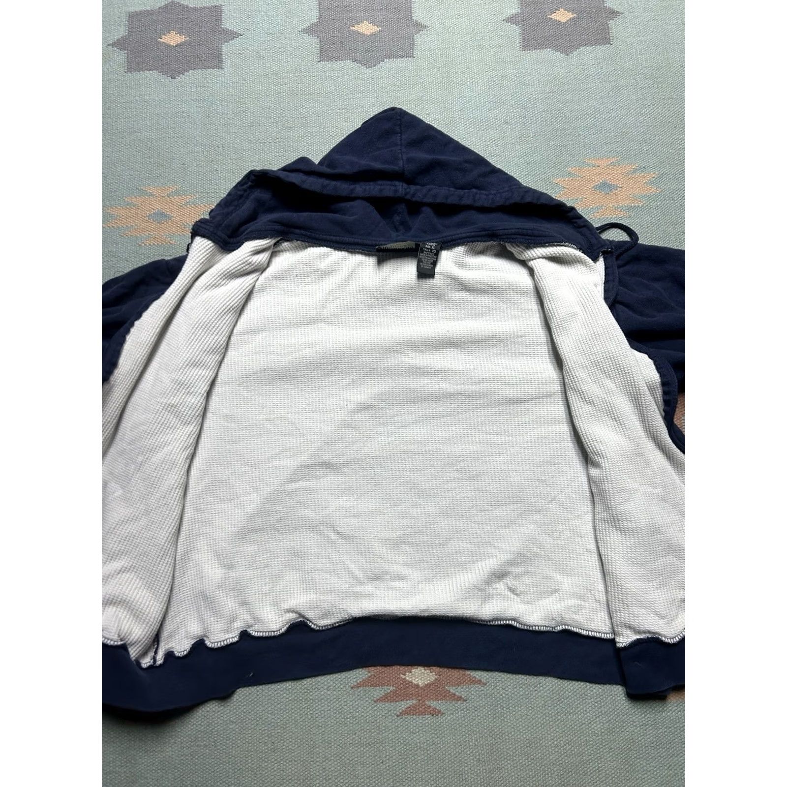 Doublet VINTAGE Highland Outfitters Hoodie Blue XL Warmth Thermal Knit Double Face Navy Full Zip Mens Size US XL / EU 56 / 4 - 5 Thumbnail