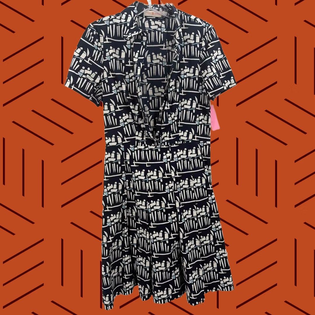 Tory Burch Tory Burch Navy Short Sleeve Dress Navy Size 2 Regular Short Dress Women Size 26" / US 2 / IT 38 - 1 Thumbnail