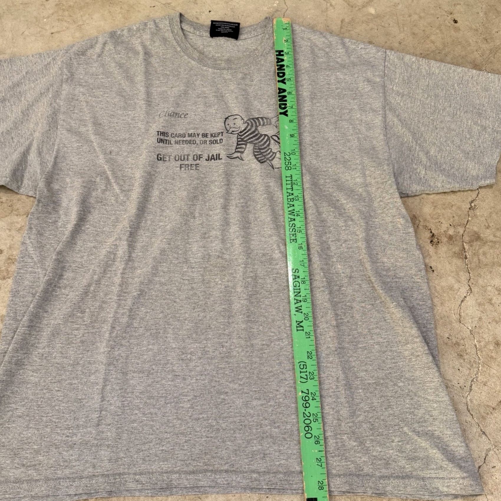 Vintage Hasbro Monopoly T-Shirt Adults XL Gray Cotton Retro Crew Neck Long Sleeve Jersey Graphic Print Men Regular Seasonal Theme Retro Size US XL / EU 56 / 4 - 6 Thumbnail
