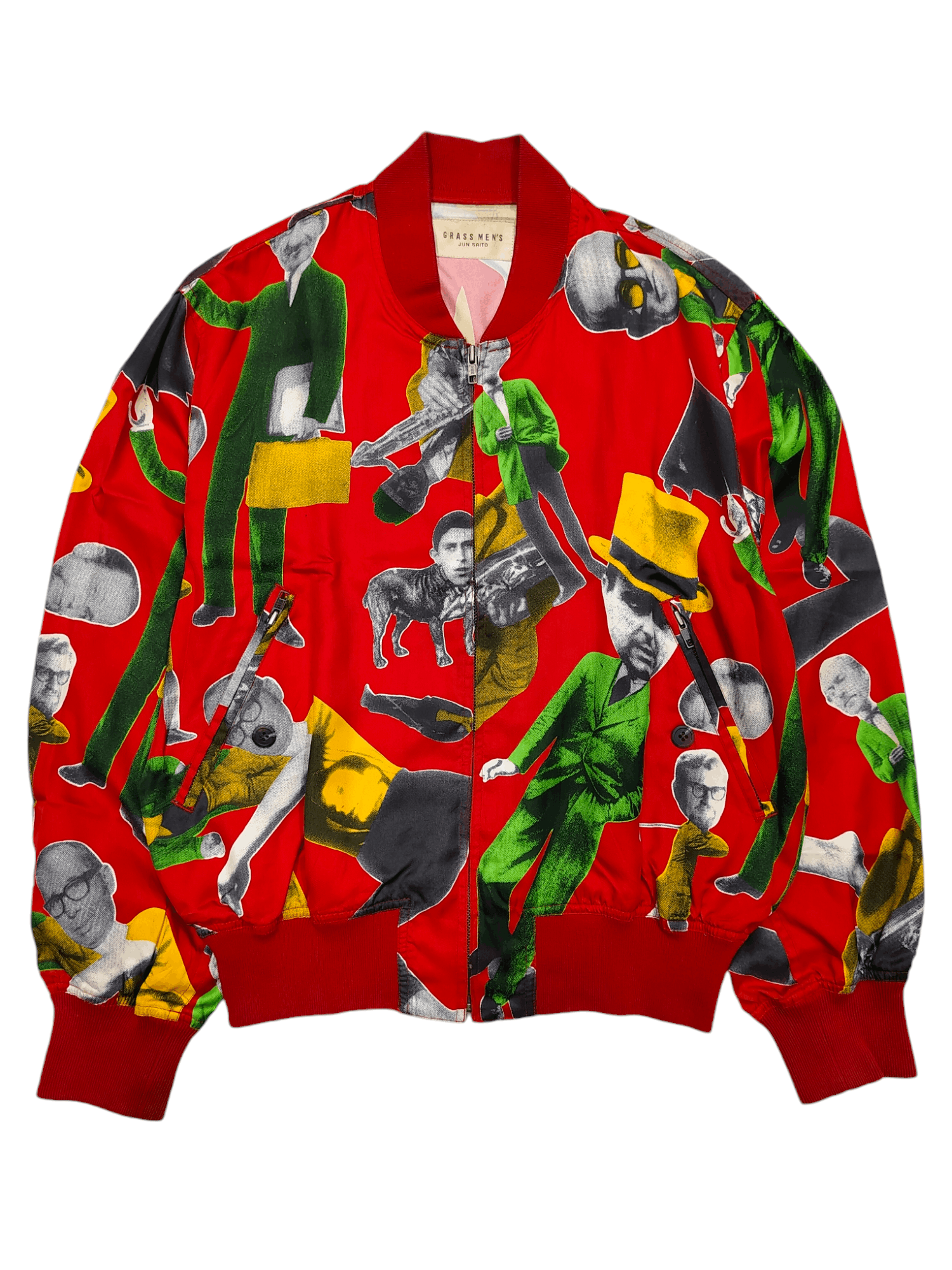 Japanese Brand 90s Grass Men- Jun Saito Surreal Art Bomber Jacket Size US L / EU 52-54 / 3 - 1 Thumbnail