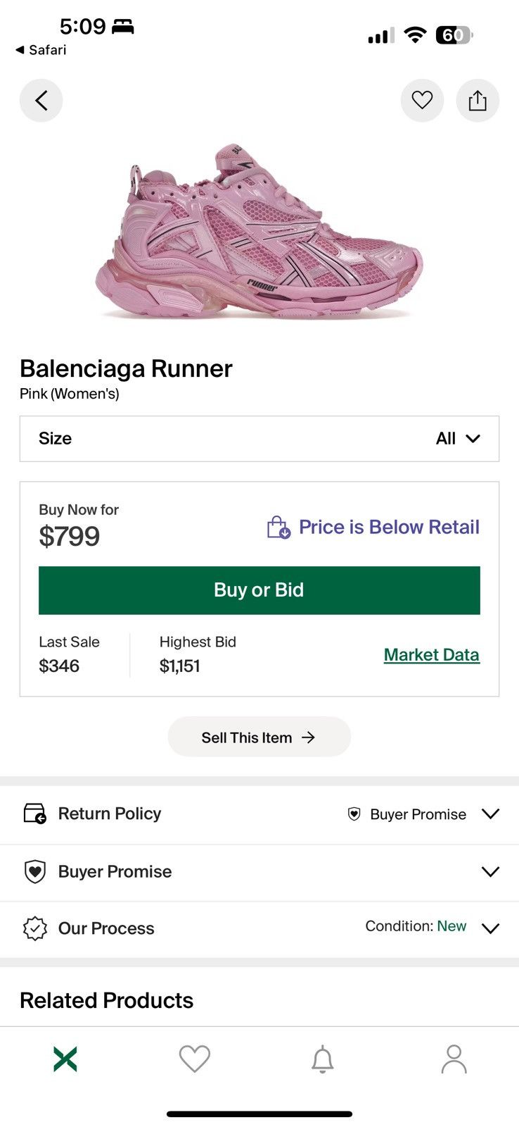 Balenciaga Balenciaga Runner Lace Up Sneakers Size US 5 / IT 35 - 1 Thumbnail