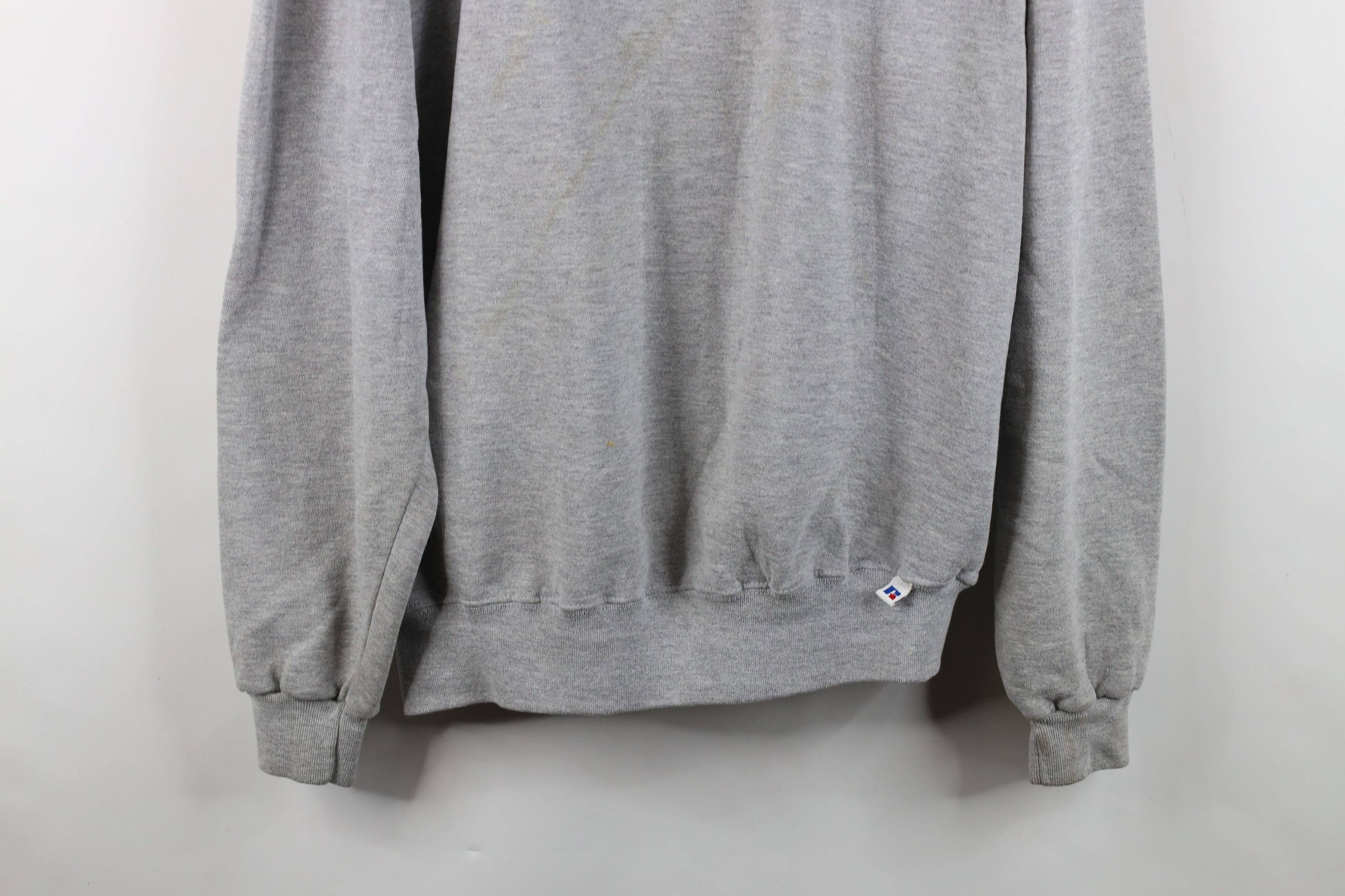 Russell Athletic Vintage 90s Russell Athletic Blank Crewneck Sweatshirt Gray Size US XXL / EU 58 / 5 - 3 Thumbnail