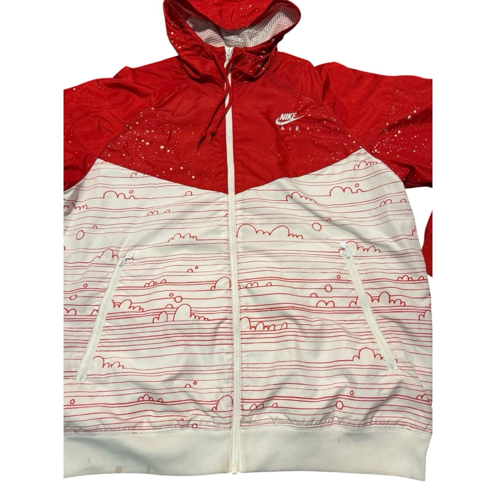 VINTAGE Nike Air x Kevin Lyons Air-U-Breathe Windrunner Jacket M Red Multicolor Monster & Doodle Windbreaker 2008 AUB Limited Edition Mens