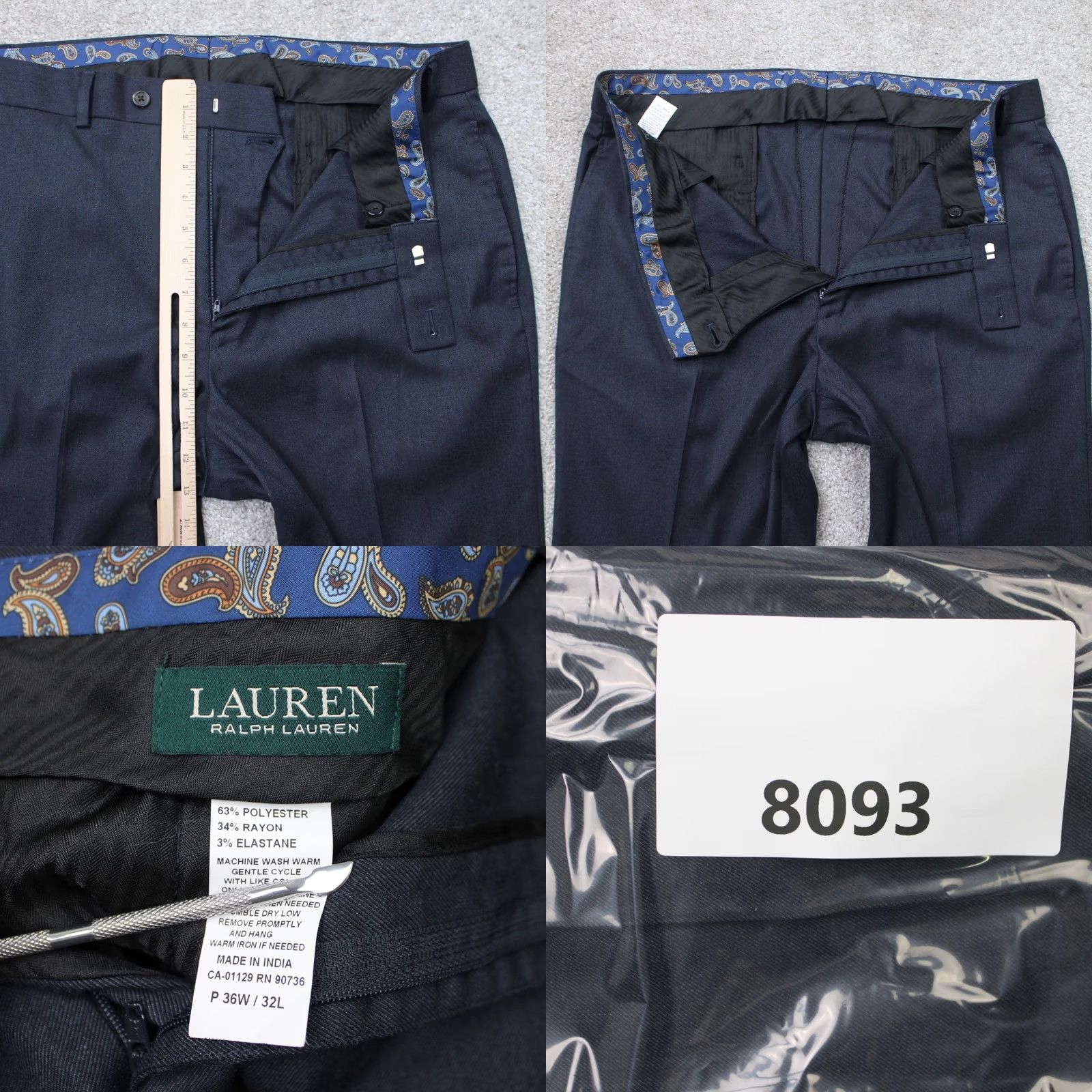 Ralph Lauren LAUREN Ralph Lauren Pants Mens 36x32 Blue Flat Front Poly/Rayon Blend Stretch Dress Pants Mens Regular Size US 36 / EU 52 - 8 Thumbnail