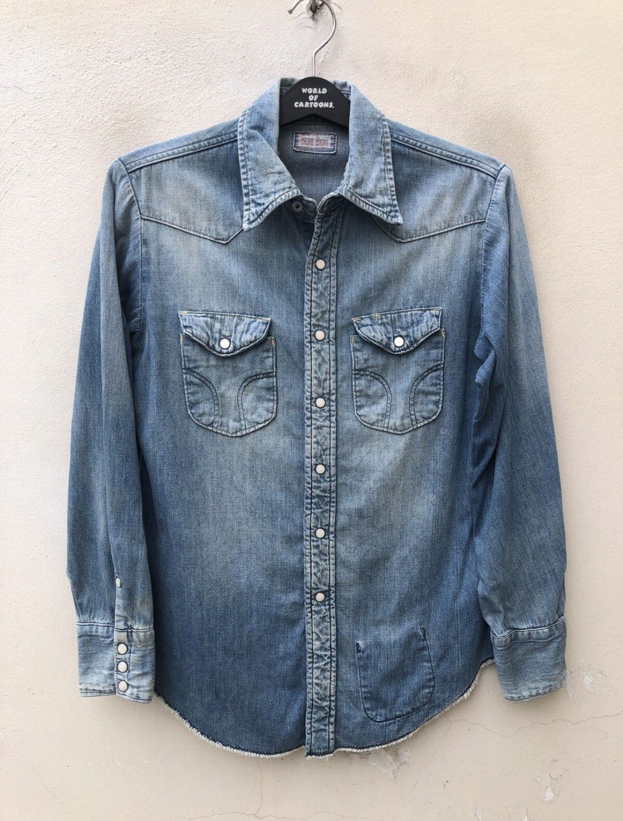 Blue Blue Japan Vintage Blue Blue Japan Mud Wash Denim Western Shirt Size US S / EU 44-46 / 1 - 8 Thumbnail