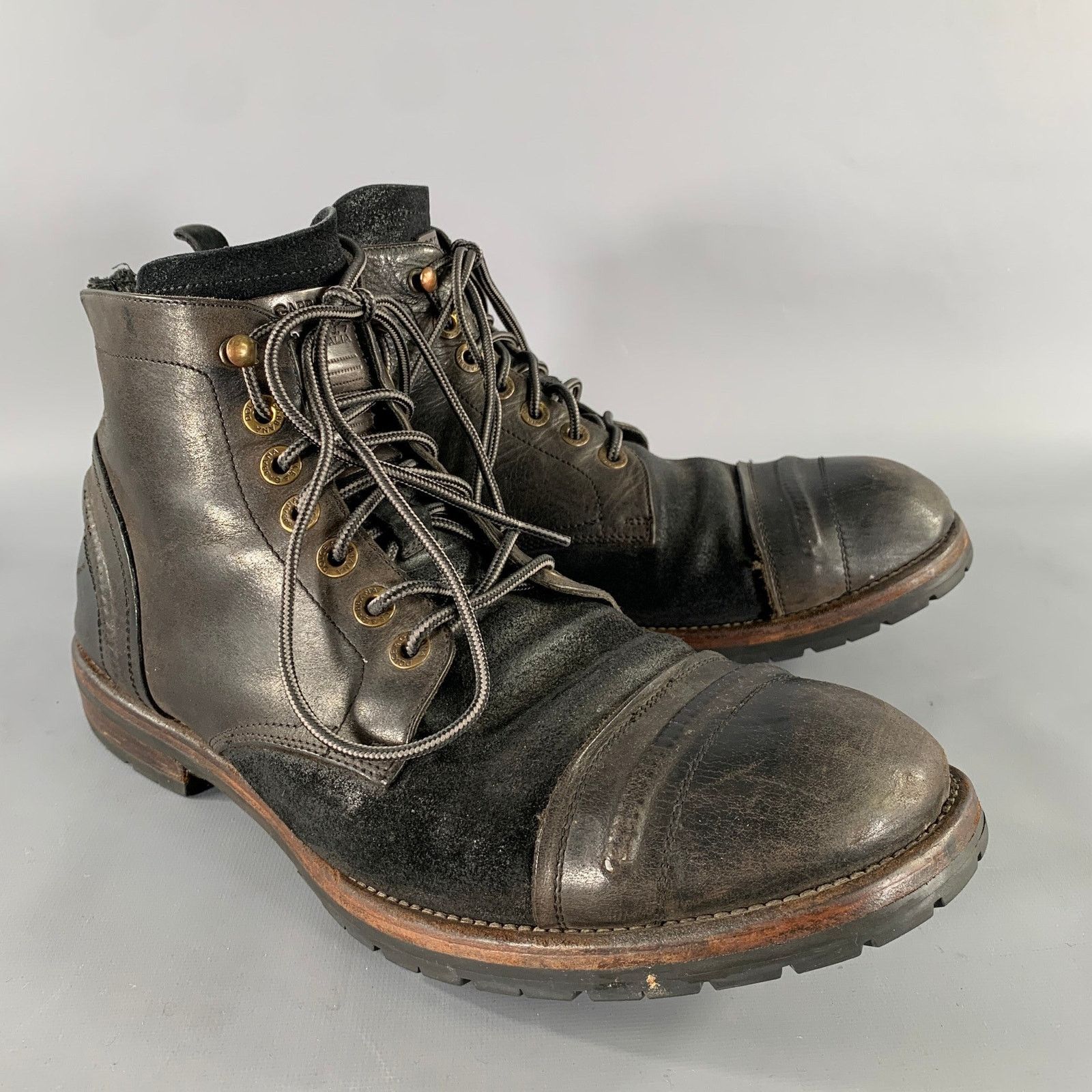 Dolce & Gabbana Size 12 Brown Black Wingtip Leather Hike Boots Size US 12 / EU 45 - 1 Thumbnail