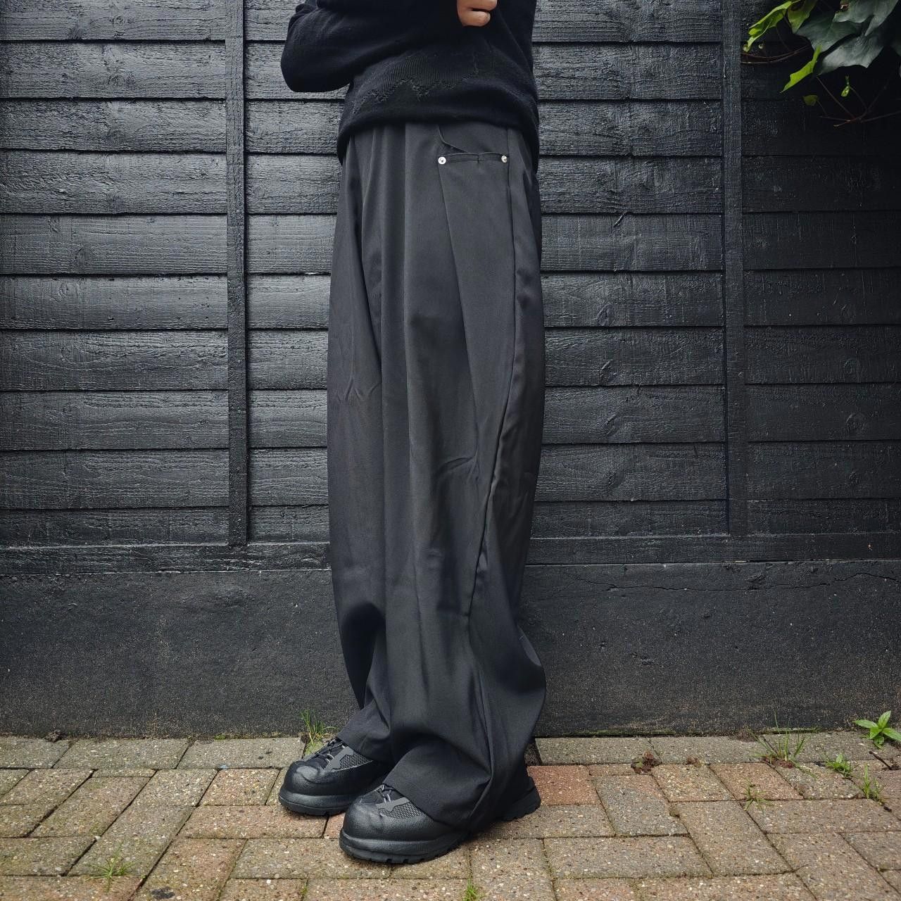 Other Japanese Style Black Riveted Baggy Suit Trousers Size US 32 / EU 48 - 2 Thumbnail