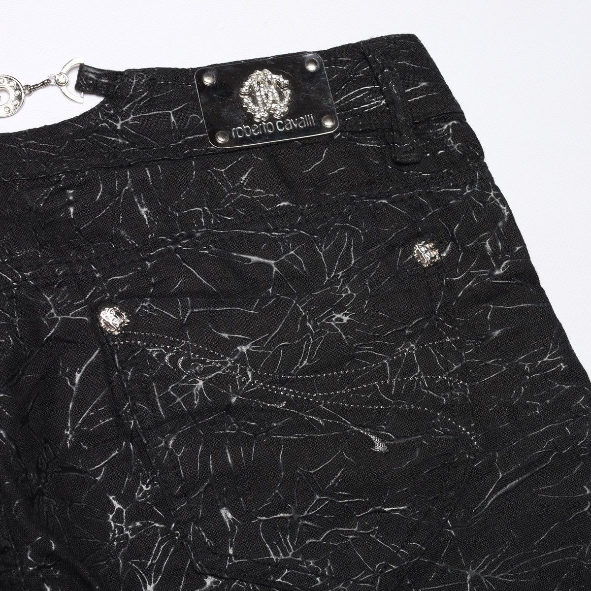 Roberto Cavalli Roberto Cavalli Vintage Printed Web Pants Black Size 27" / US 4 / IT 40 - 18 Thumbnail