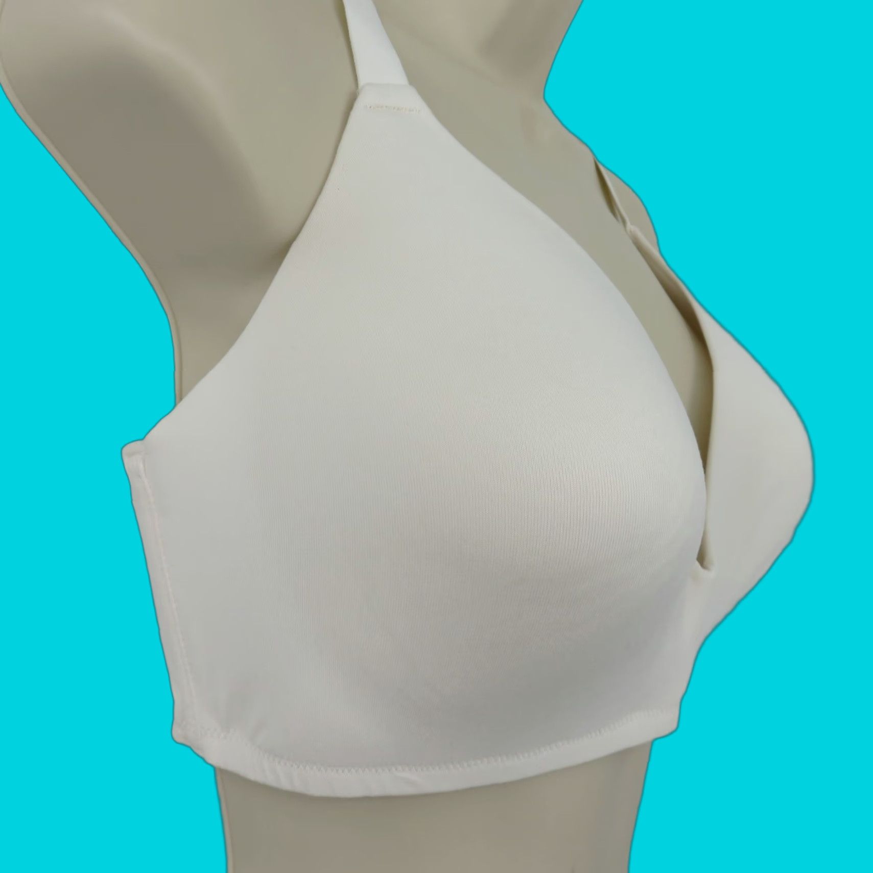 Vintage Tranquil & True Womens Bra 3X Plus Size Wire Free Lightly Lined Solid White NEW Size ONE SIZE - 1 Thumbnail