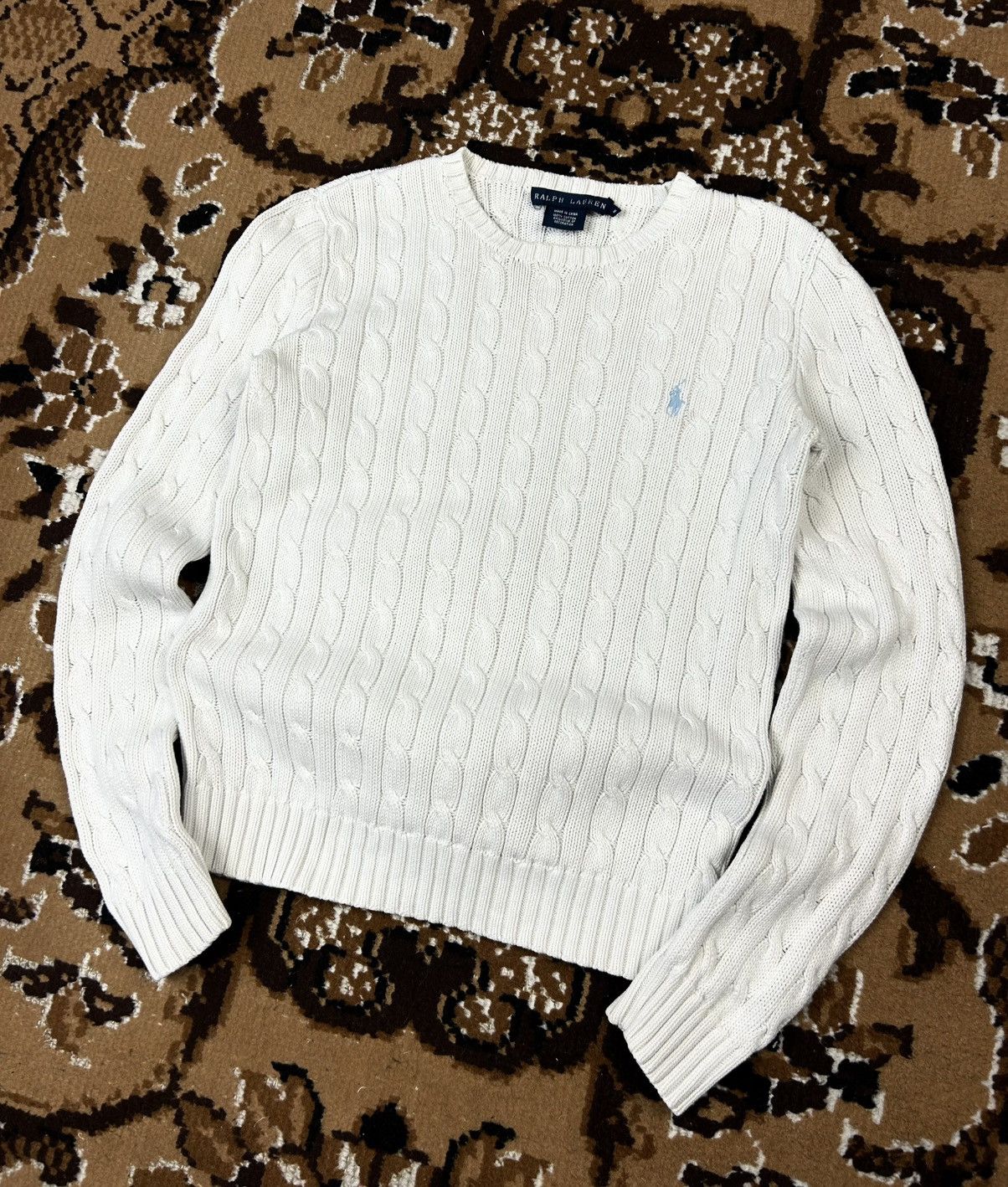 Polo Ralph Lauren × Vintage Vintage Polo Ralph Lauren White Knitted Sweater M size Size M / US 6-8 / IT 42-44 - 2 Thumbnail