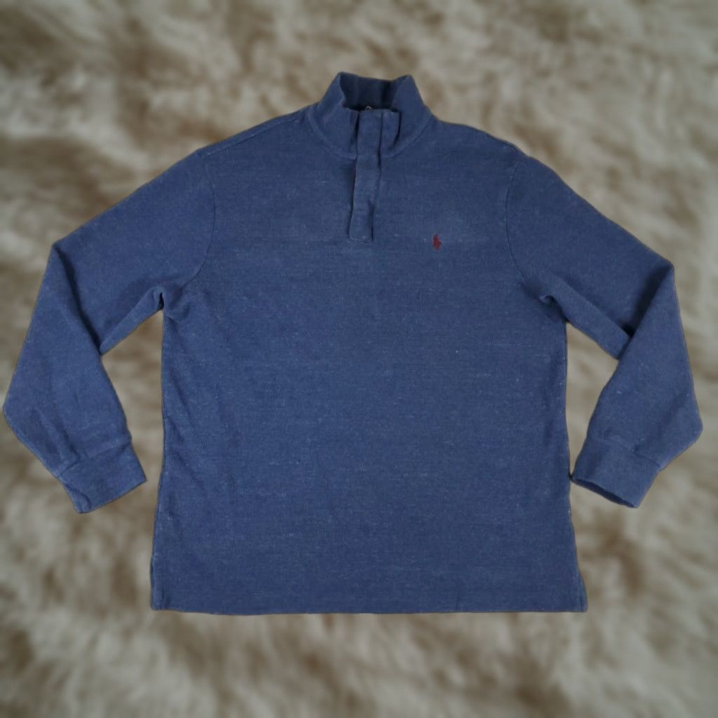 Ralph Lauren Ralph Lauren Sweater Mens Large Blue 1/4 Zip Pullover Knit Sweatshirt Size US L / EU 52-54 / 3 - 1 Thumbnail
