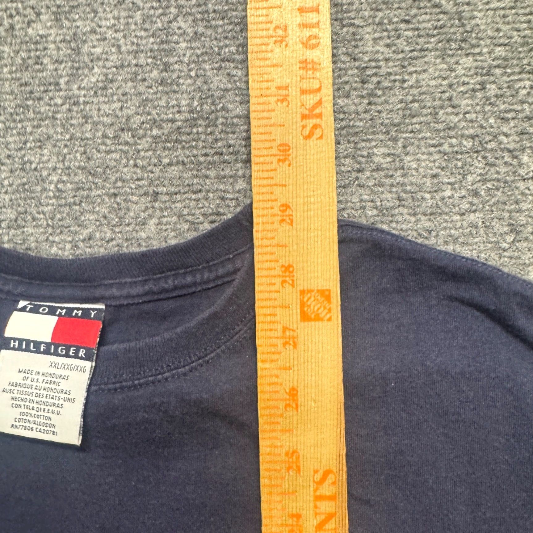 Tommy Hilfiger VINTAGE Tommy Hilfiger Shirt Men's 2XL Navy Blue 90s Boxy Faded Y2K Size US XXL / EU 58 / 5 - 4 Thumbnail