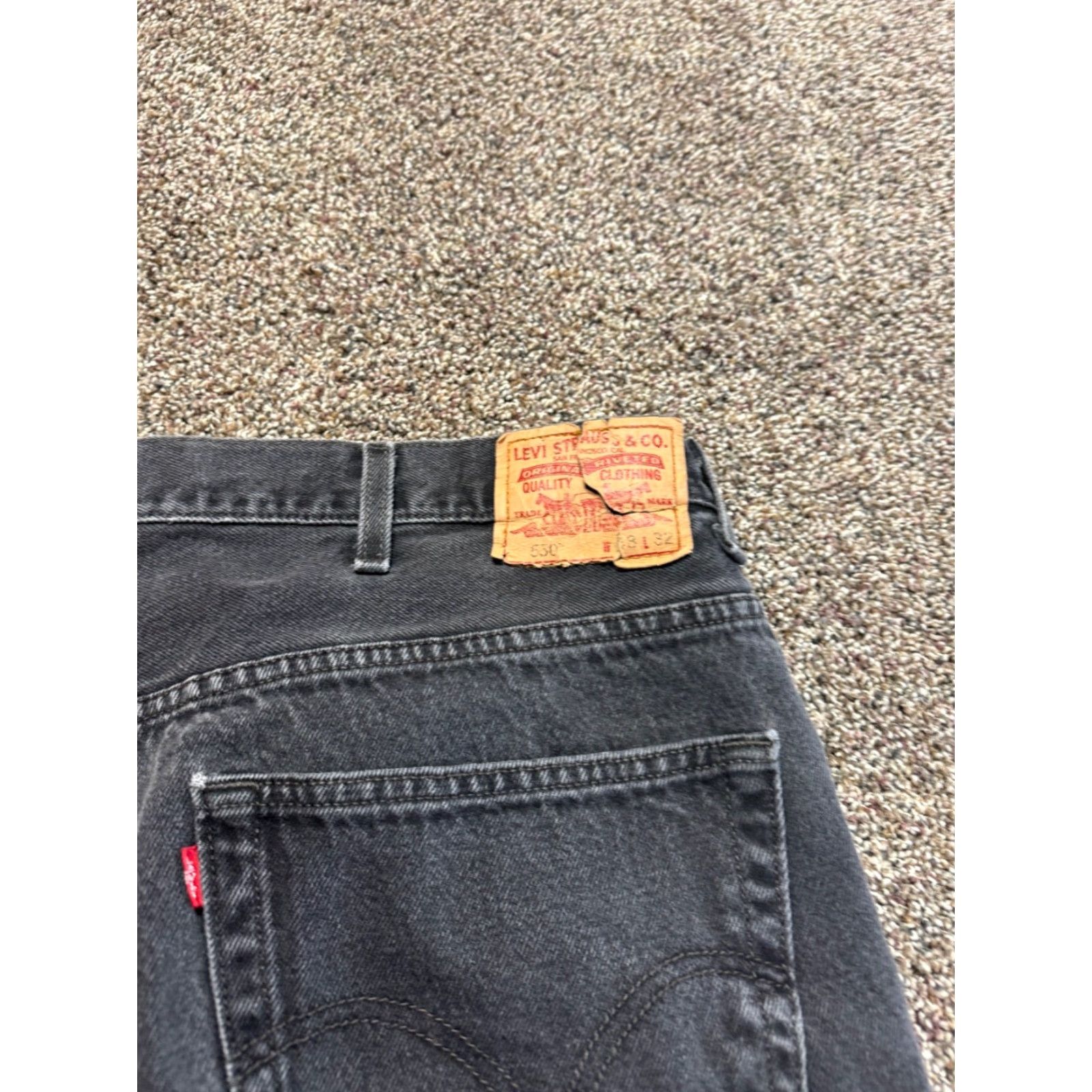 Levi's VINTAGE Levi's 550 Jeans Men 48 Charcoal Black Denim Straight Relaxed 48X32 Jeans Mens 90s Style Levi's 500 Series Size US 32 / EU 48 - 4 Thumbnail
