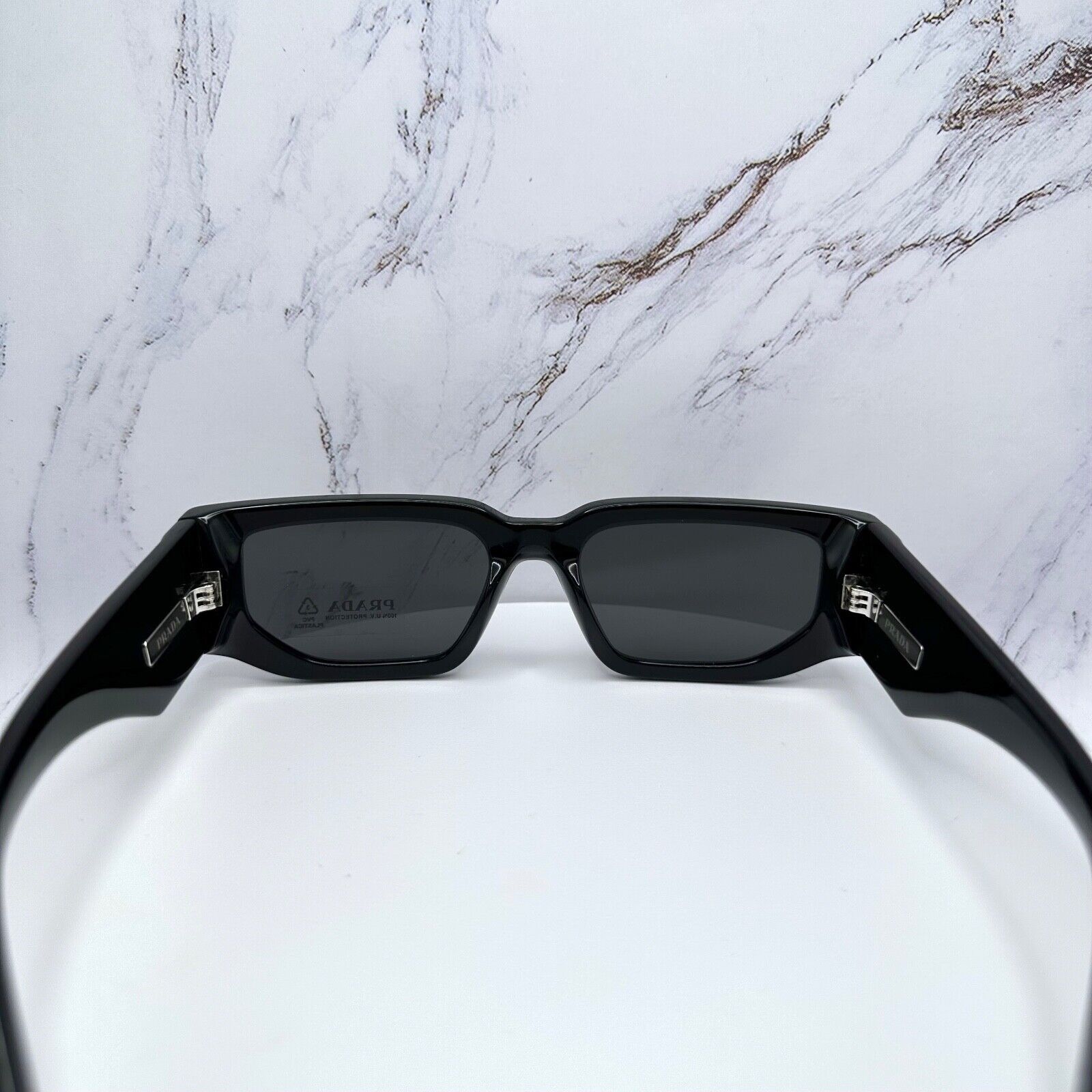 Prada NEW PRADA Sunglasses Black Square Rectangle Plaque Logo Size ONE SIZE - 17 Thumbnail