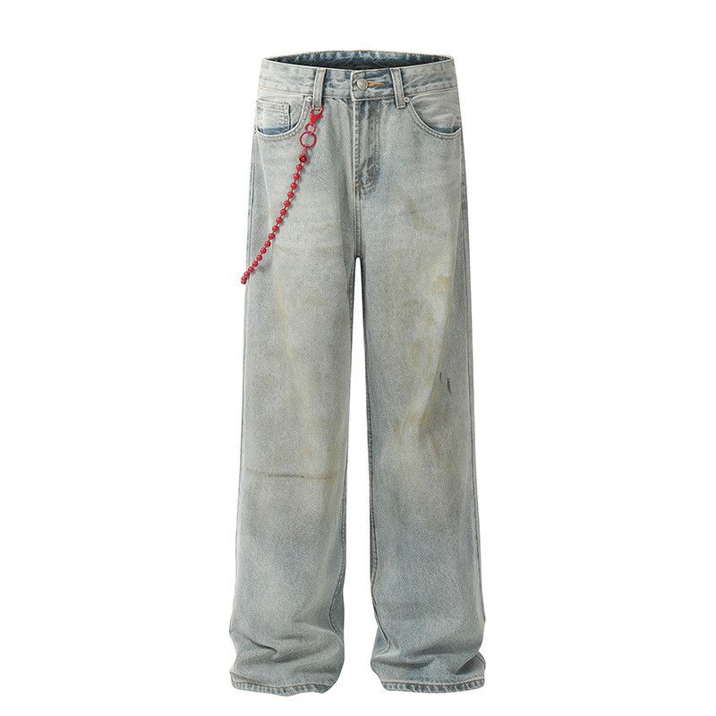 Jean American retro graffiti loose straight wide-leg jeans Size US 32 / EU 48 - 1 Thumbnail