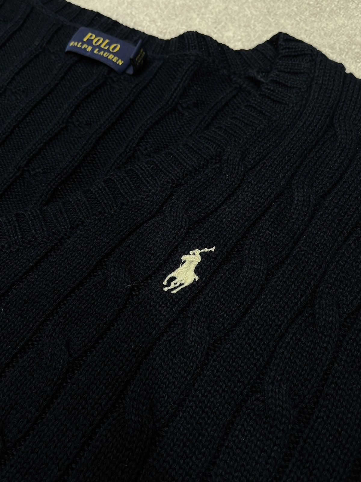 Polo Ralph Lauren Mens Polo Ralph Lauren Knitted Pullover Navy Y2K Rugby Size US L / EU 52-54 / 3 - 5 Thumbnail