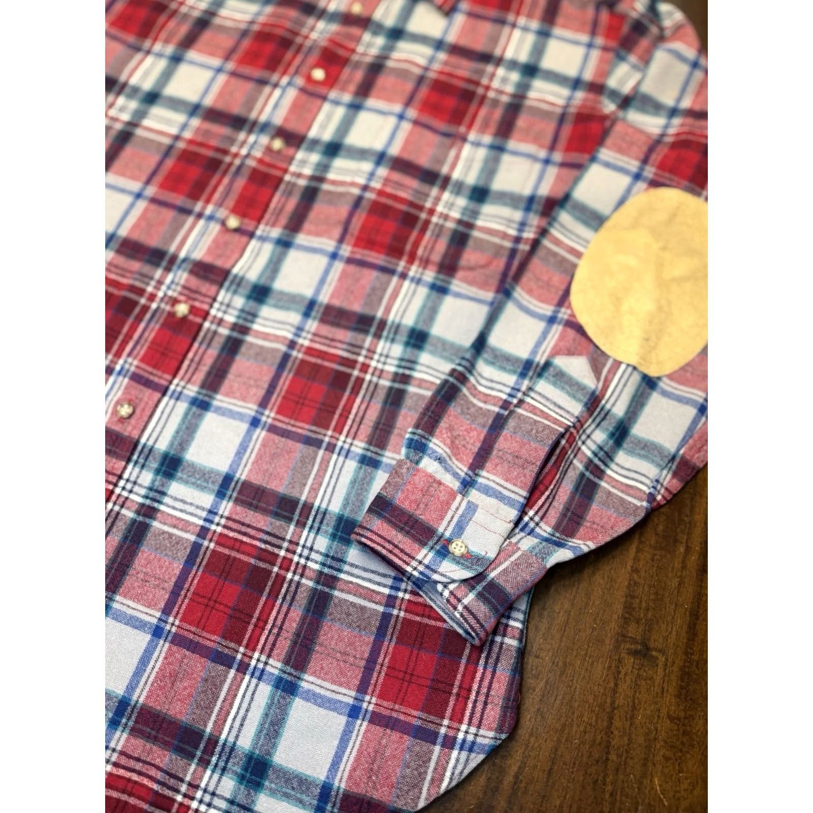 Pendleton VINTAGE Pendleton Shirt Mens Plaid Wool Flannel Leather Elbow Patch USA Size XL Size US XL / EU 56 / 4 - 2 Thumbnail