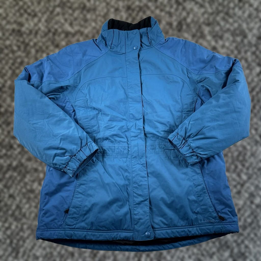Vintage LL Bean Parka Ski Jacket Women Winter Warm Size XL Reg Blue Full Zip Hooded Long Sleeve Solid Nylon Lining Polyester Insulation Regular Coat/Jacket Size XL / US 12-14 / IT 48-50 - 1 Thumbnail
