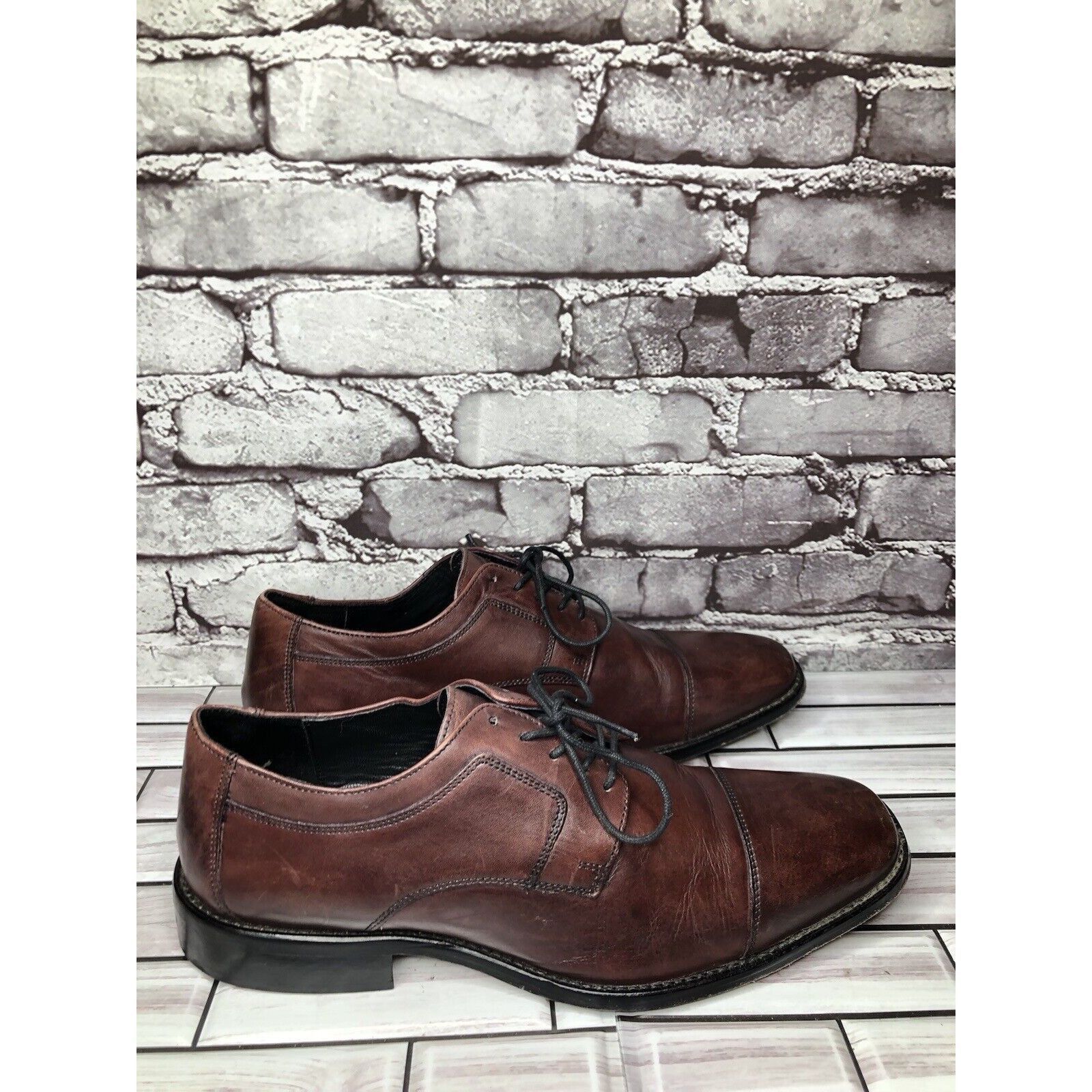 Johnston & Murphy J. Murphy Johnston & Murphy Burgundy Leather Oxfords Dress S Size US 10.5 / EU 43-44 - 9 Thumbnail