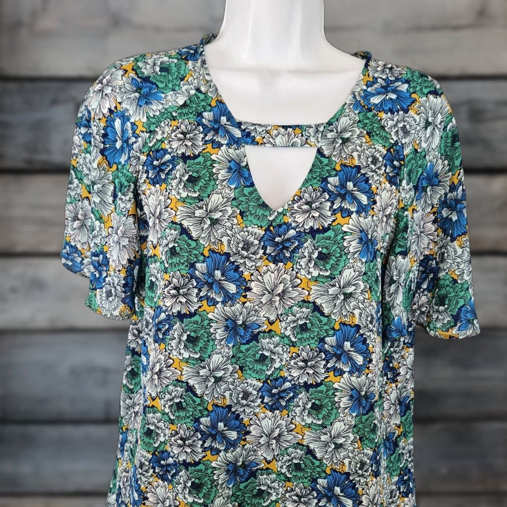 Banana Republic Banana Republic Womens Top Blouse Short Sleeve Floral Multicolor S Size Small Size S / US 4 / IT 40 - 1 Thumbnail