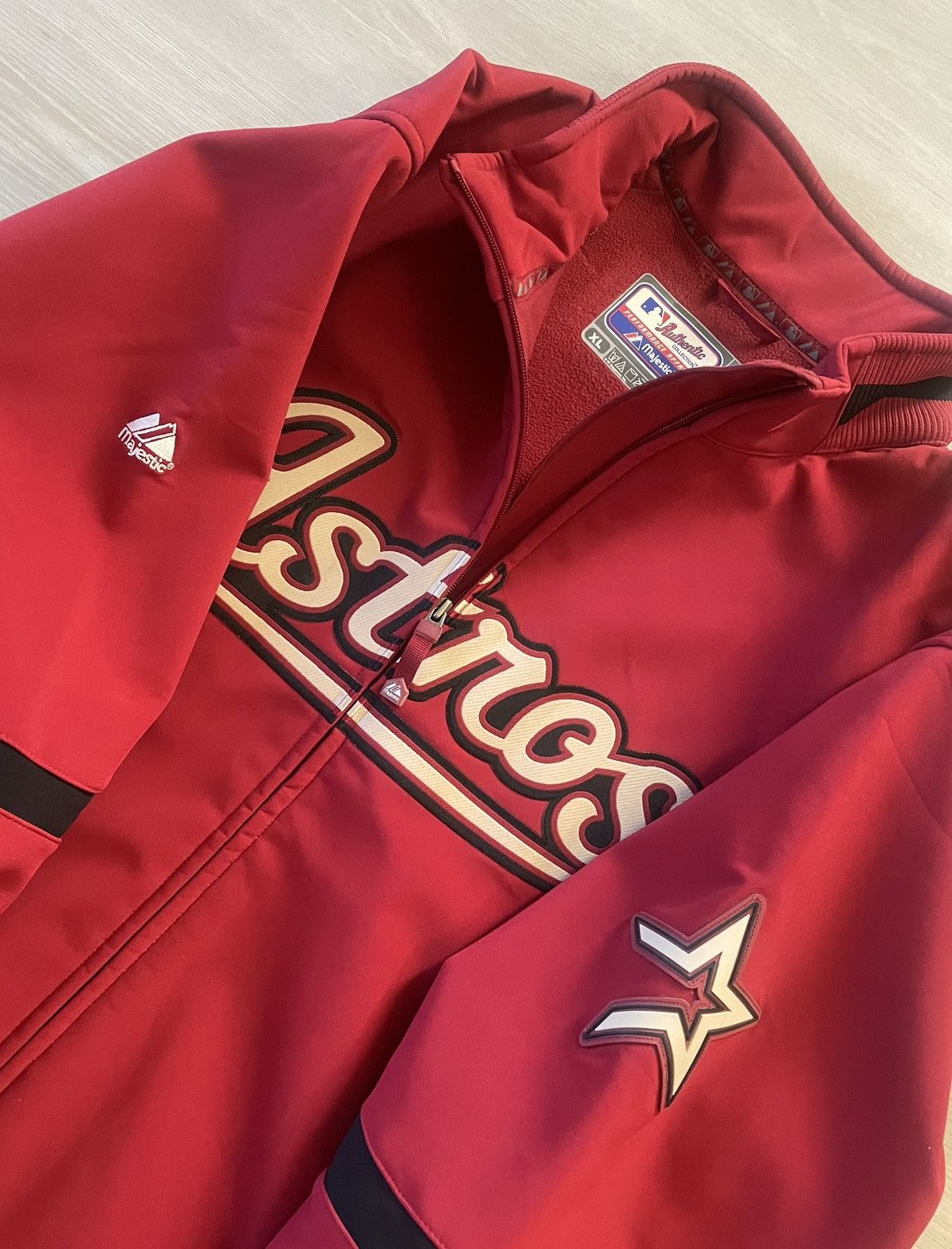 Hypebeast × Majestic × Vintage Vintage Houston Astros Therma Base Jacket Mens XL Size US XL / EU 56 / 4 - 4 Thumbnail