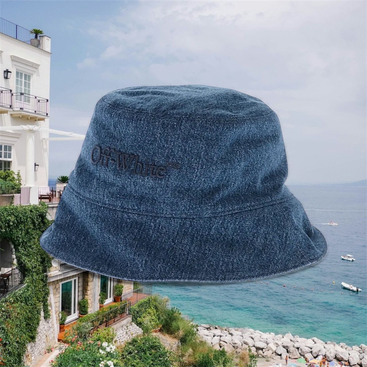 Off-White Off-White Denim Bucket Hat With Embroidered Logo Size ONE SIZE - 1 Thumbnail