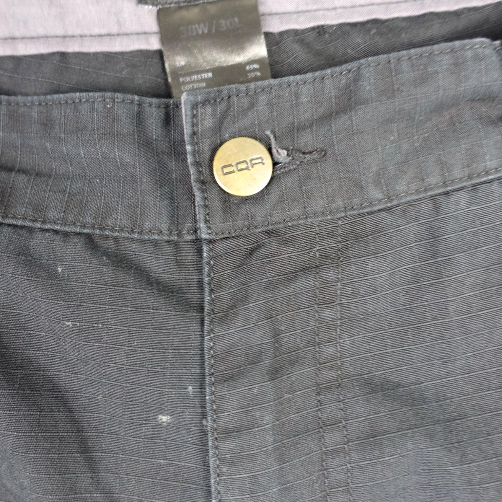 Vintage CQR Cargo Pants Mens 35x29 Black Tactical Workwear Elastic Waist Pockets Utility Pants Straight 29in Inseam Mens Regular Size US 35 - 3 Thumbnail