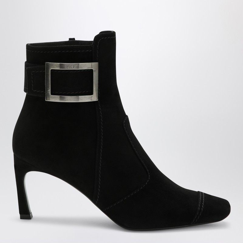 Roger Vivier Roger Vivier Black Trompette Suede Ankle Boot Size US 10 / IT 40 - 1 Thumbnail