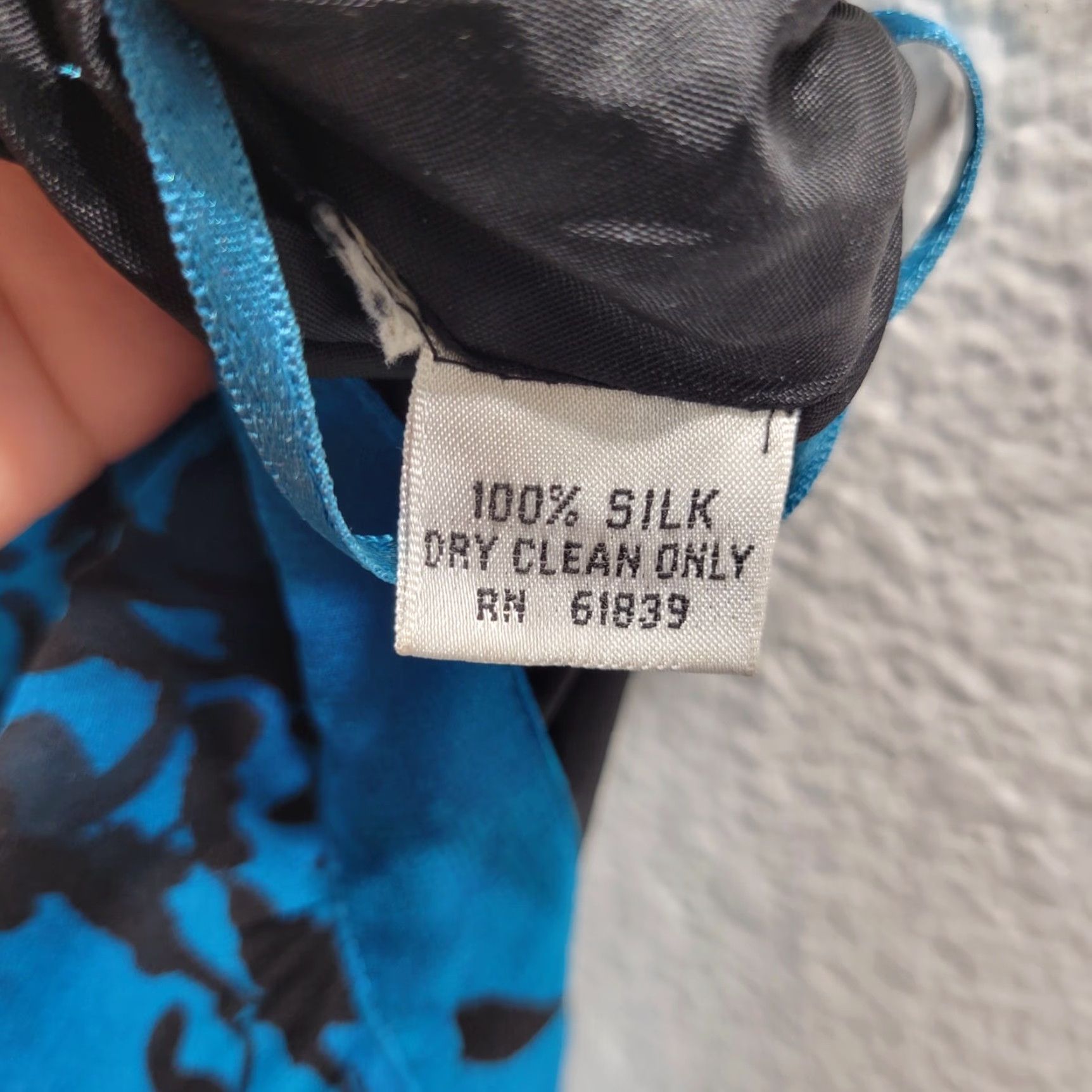 Vintage Teri Jon Womens Silk Maxi Skirt Blue Print 34-38" Lined Side Zipper" Size 24" / US 00 / IT 34 - 6 Thumbnail