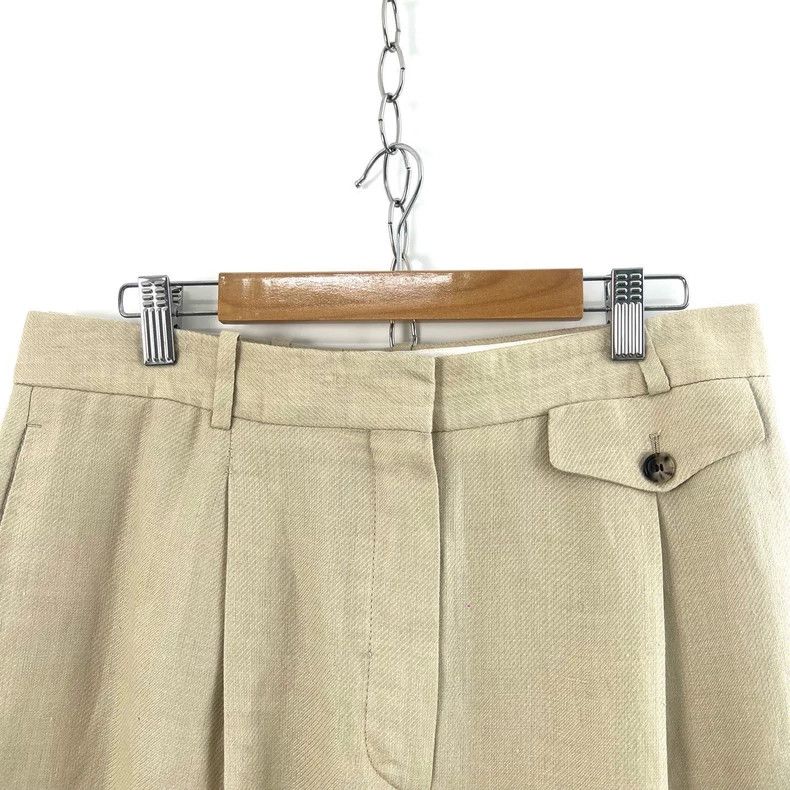 Loro Piana LORO PIANA Ladies Khaki Linen Straight Leg Trousers Size 28" / US 6 / IT 42 - 3 Thumbnail